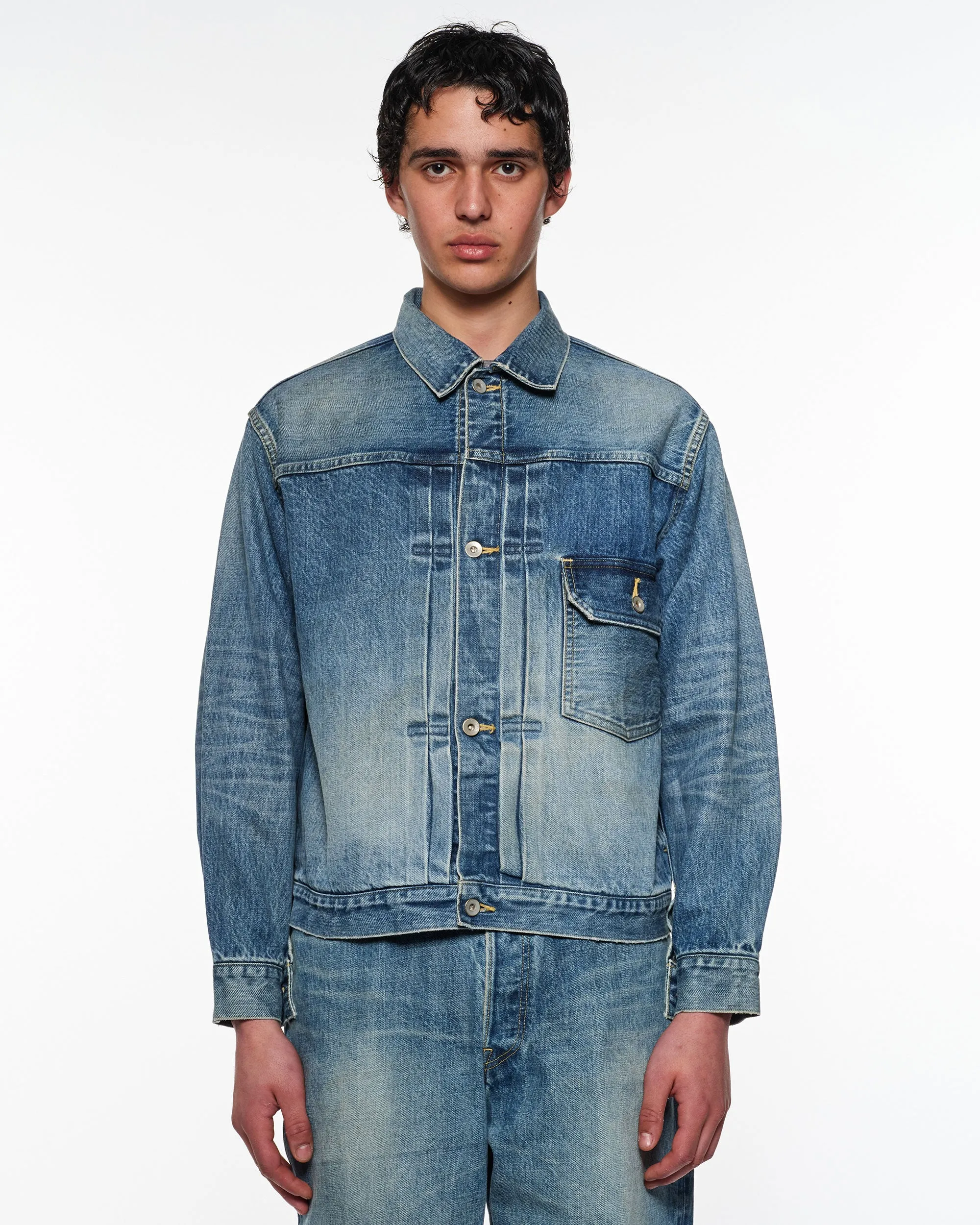 オーガニックコットン 13.5oz セルビッチデニム / Type-1デニムジャケット, Used Washed sold by MARKAWARE