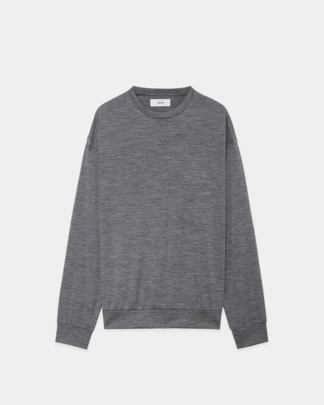 ウォッシャブルウール天竺 / クルーネック, Top Gray sold by MARKAWARE