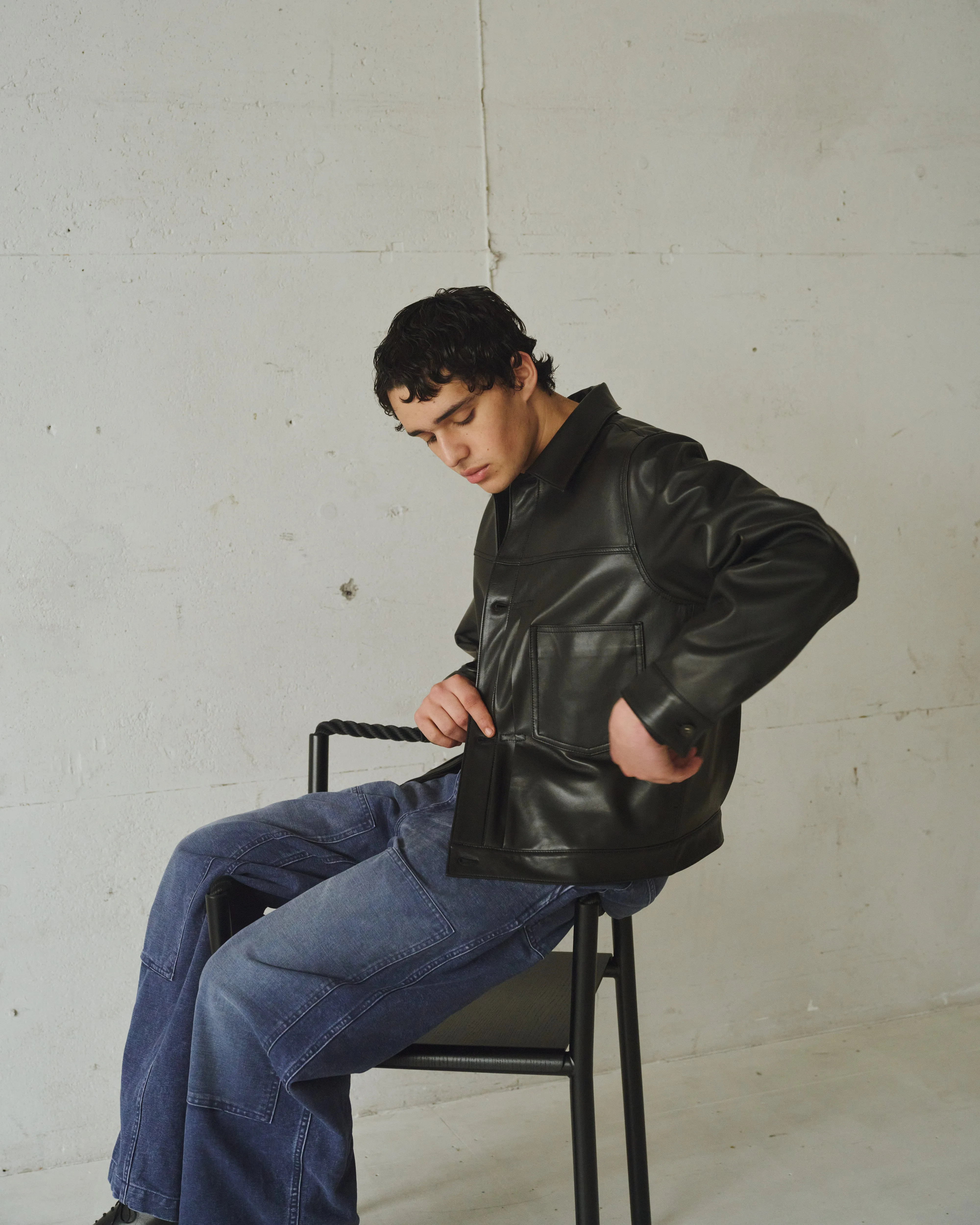 シープレザー / レザートラッカージャケット, Black sold by MARKAWARE product image thumbnail 3