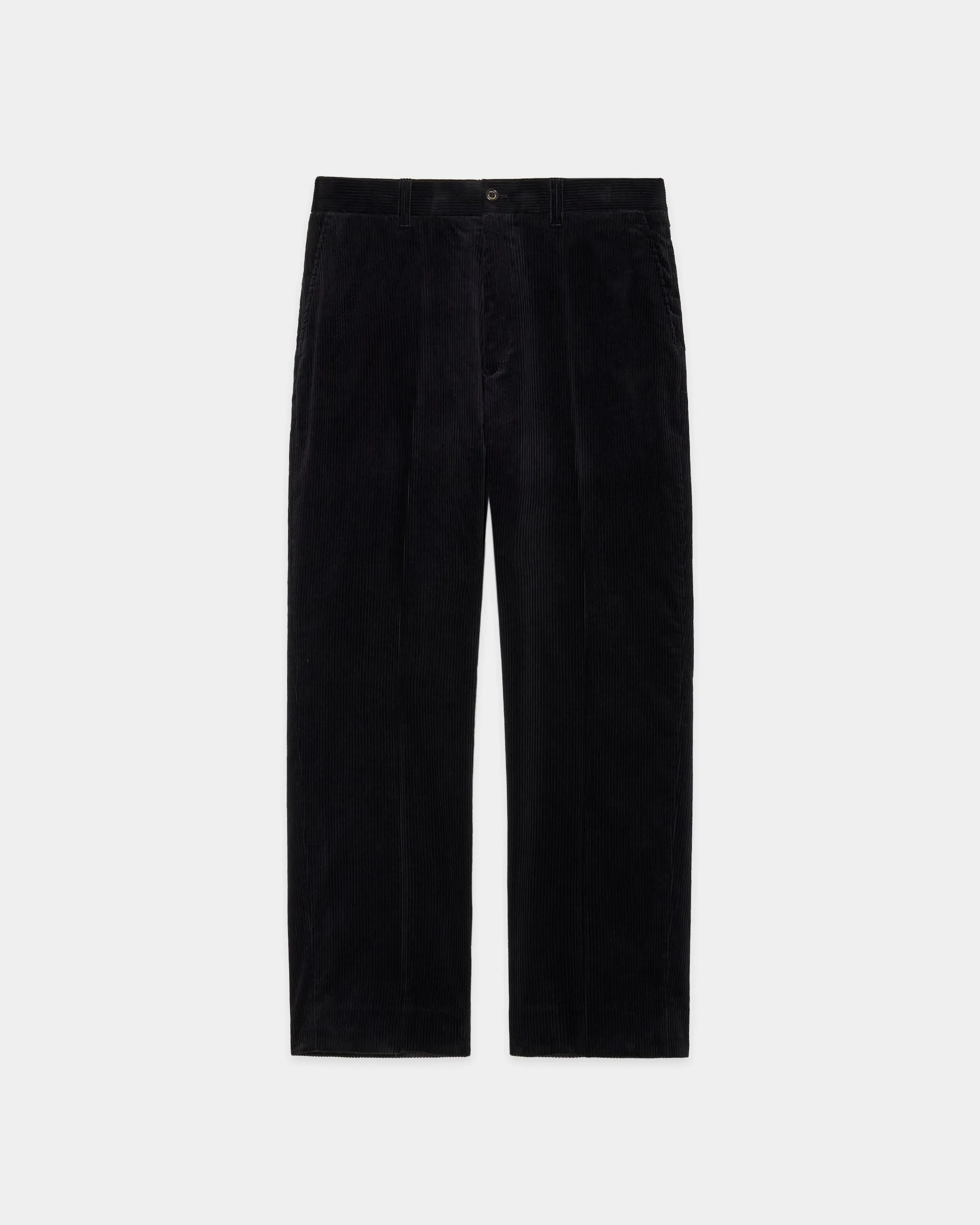 オーガニックコットン 6W コーデュロイ / フラットテーパードチノトラウザーズ, Black sold by MARKAWARE product image thumbnail 4