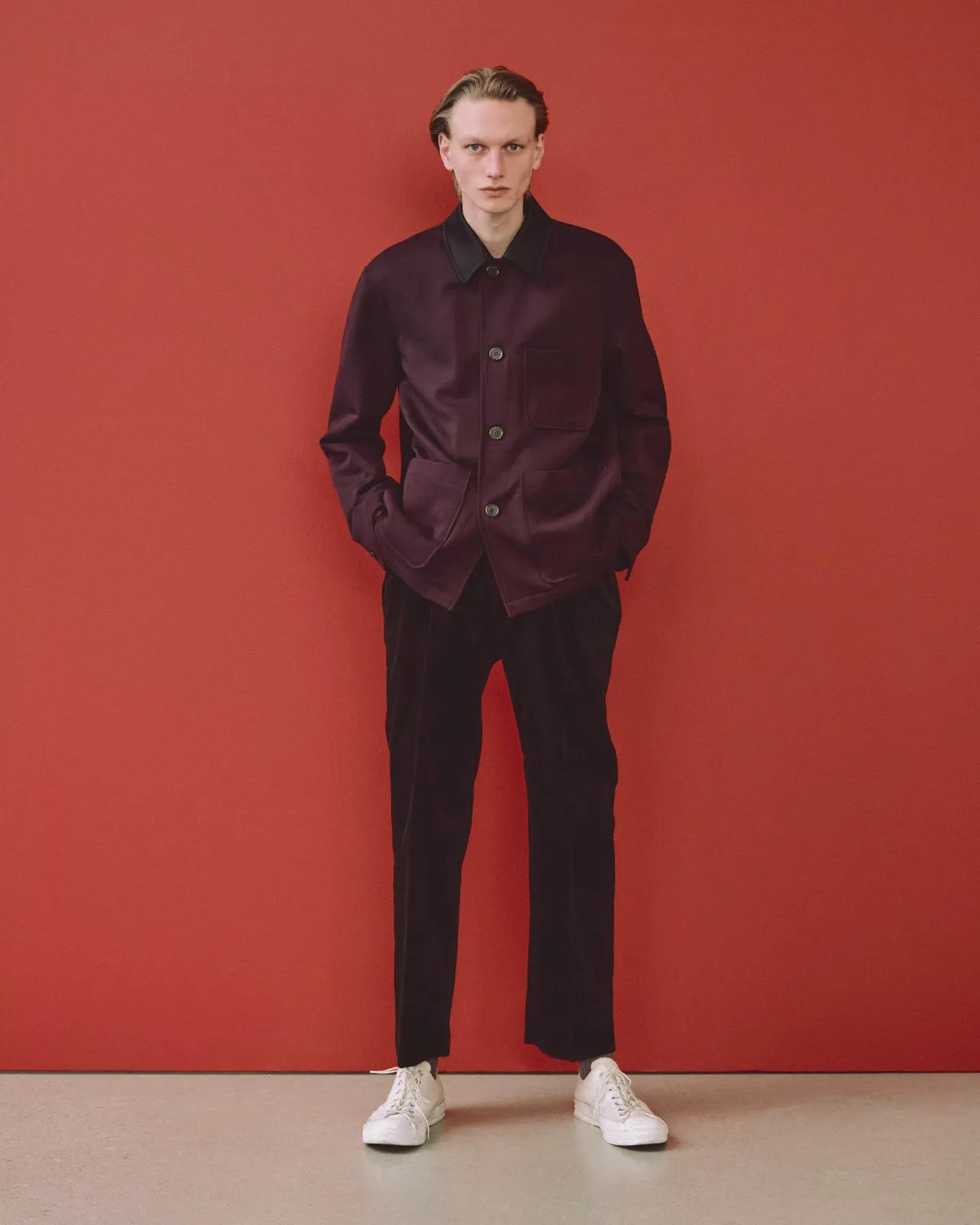 オーガニックコットン 6W コーデュロイ / フラットテーパードチノトラウザーズ, Black sold by MARKAWARE product image thumbnail 3