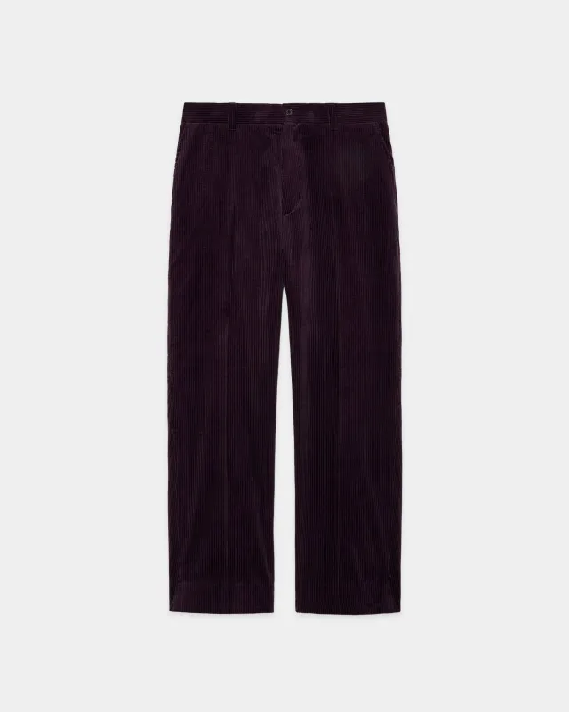 オーガニックコットン 6W コーデュロイ / フラットテーパードチノトラウザーズ, Purple sold by MARKAWARE
