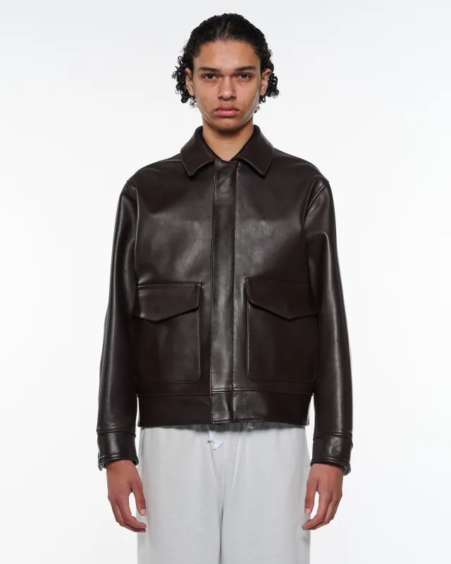シープレザー / レザーフライトジャケット, Brown sold by MARKAWARE