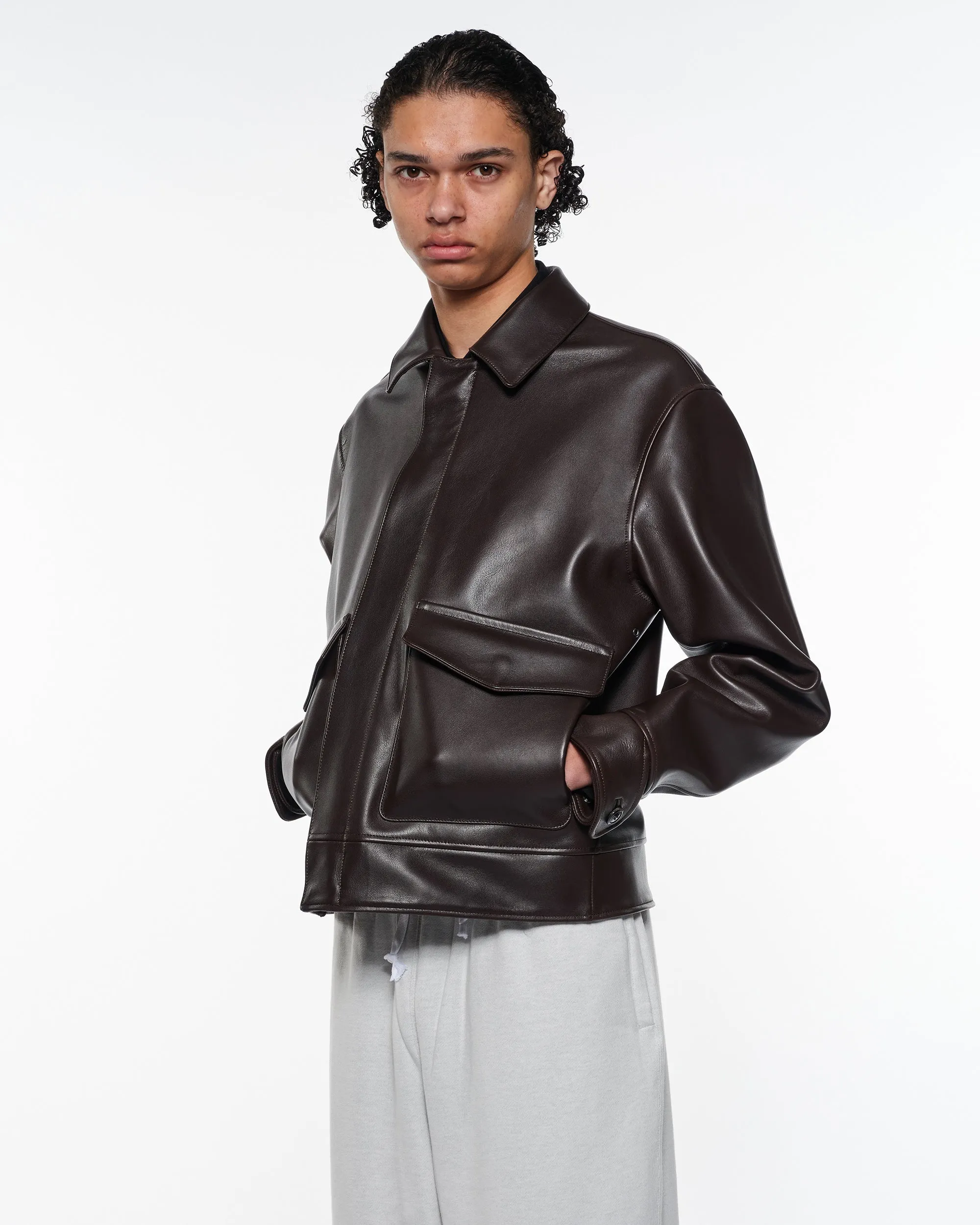 シープレザー / レザーフライトジャケット, Brown sold by MARKAWARE product image thumbnail 3