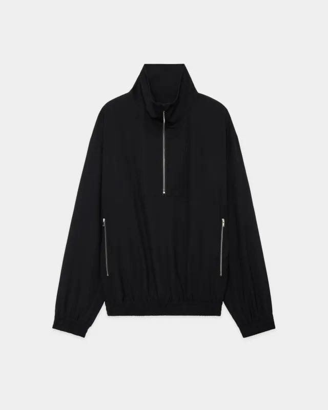 2/60 ウールリップストップ / ハーフジップトラックジャケット, Black sold by MARKAWARE