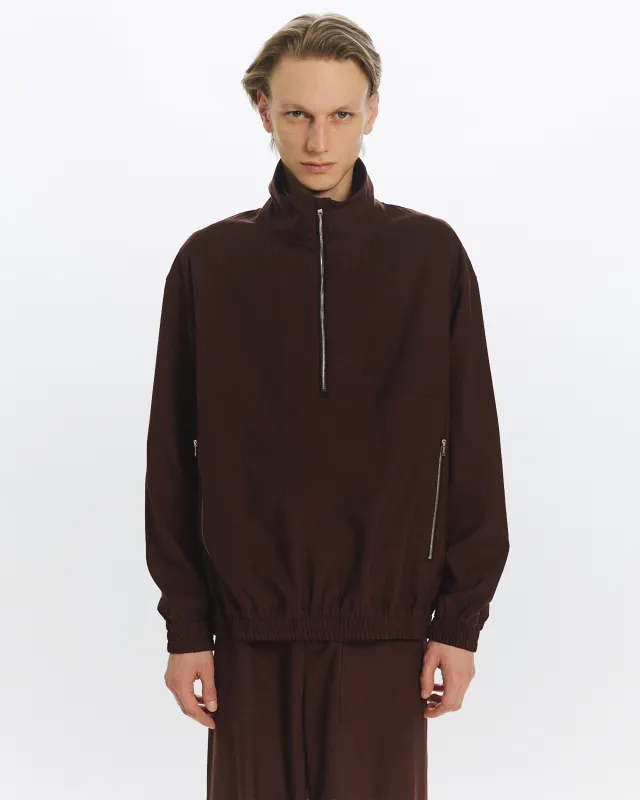 2/60 ウールリップストップ / ハーフジップトラックジャケット, Olive Drab sold by MARKAWARE