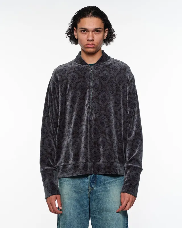 オーガニッコットンベロアジャカード / ハーフジップトラックジャケット, Wall Cloth sold by MARKAWARE