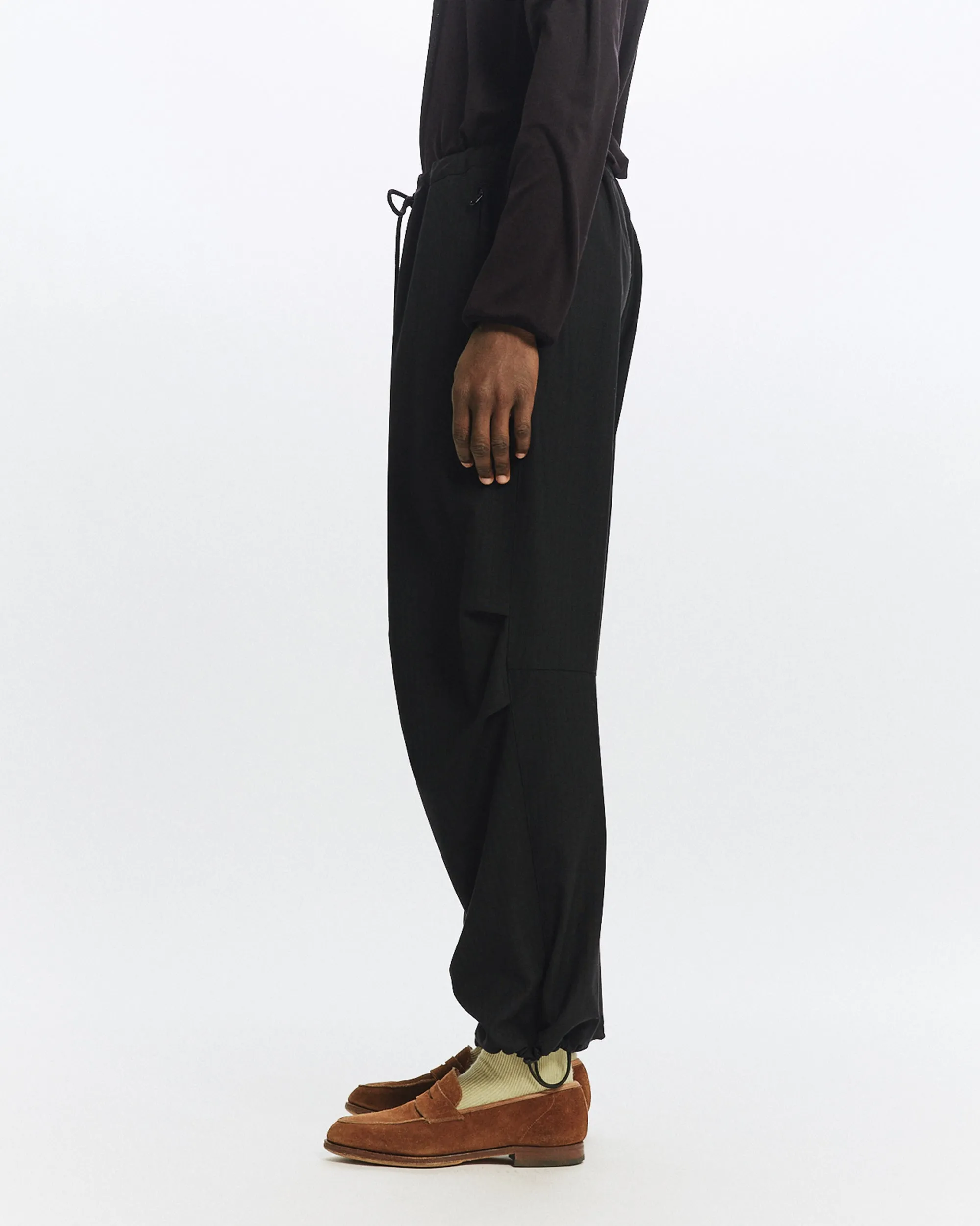 2/60 ウールリップストップ / トラックパンツ, Black sold by MARKAWARE product image thumbnail 3