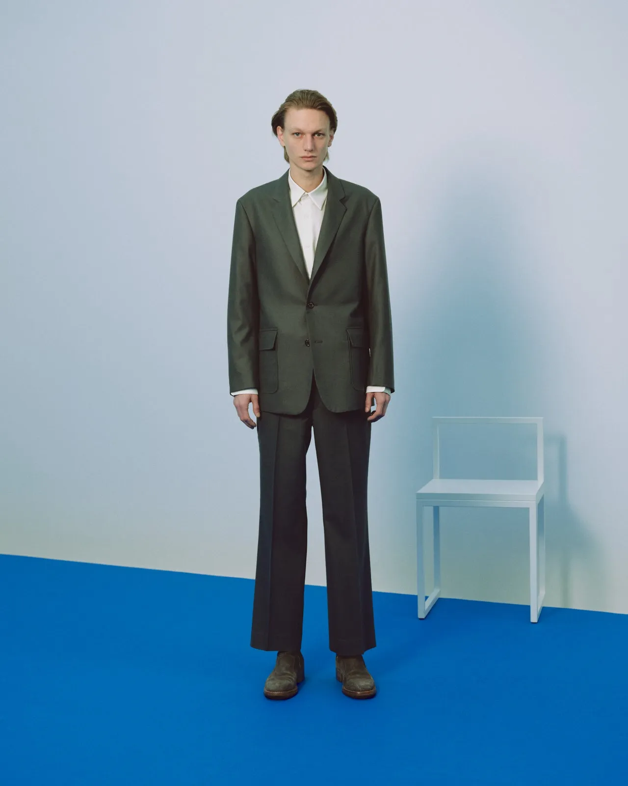 2/80 オーガニックウールフランネル / スリムストレートトラウザーズ, Forest Gray sold by MARKAWARE product image thumbnail 4