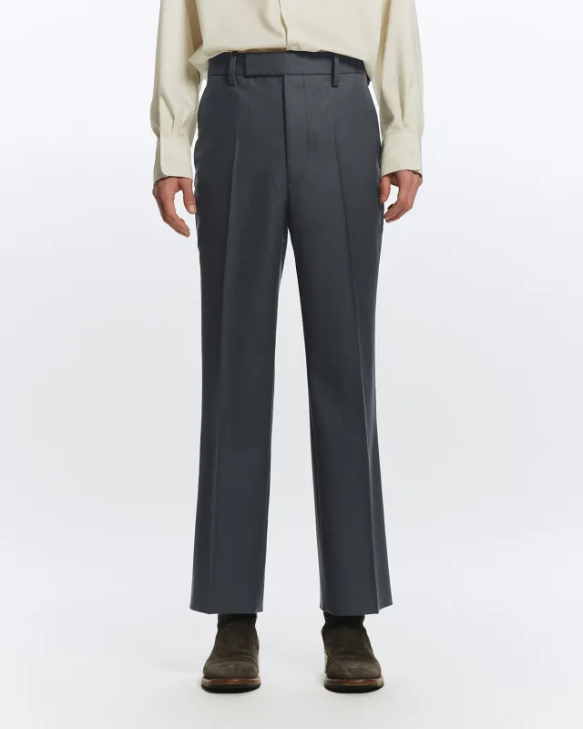 2/80 オーガニックウールフランネル / スリムストレートトラウザーズ, Forest Gray sold by MARKAWARE