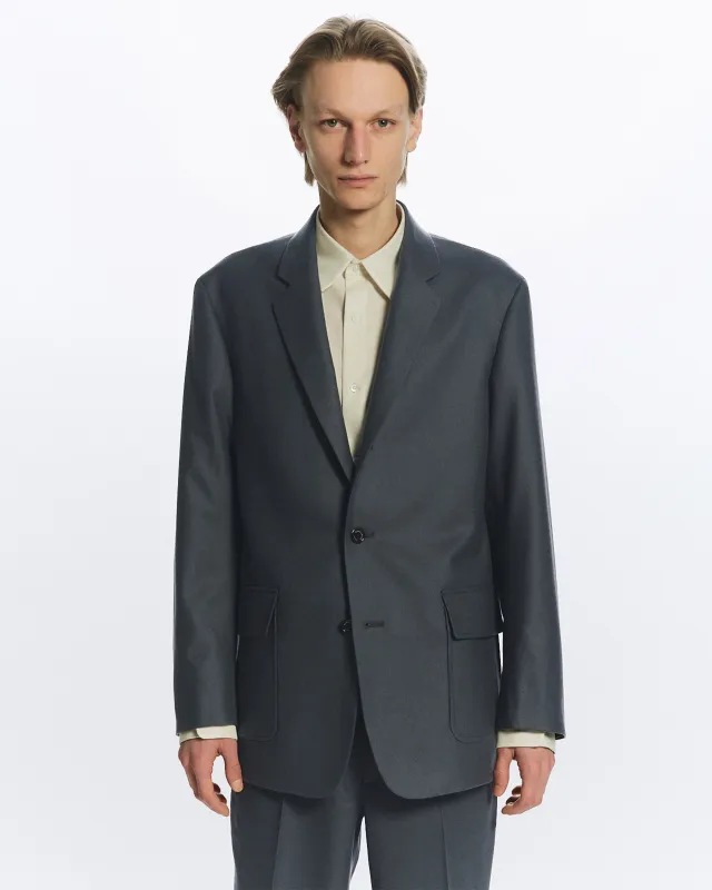 2/80 オーガニックウールフランネル / ブレザー, Forest Gray sold by MARKAWARE