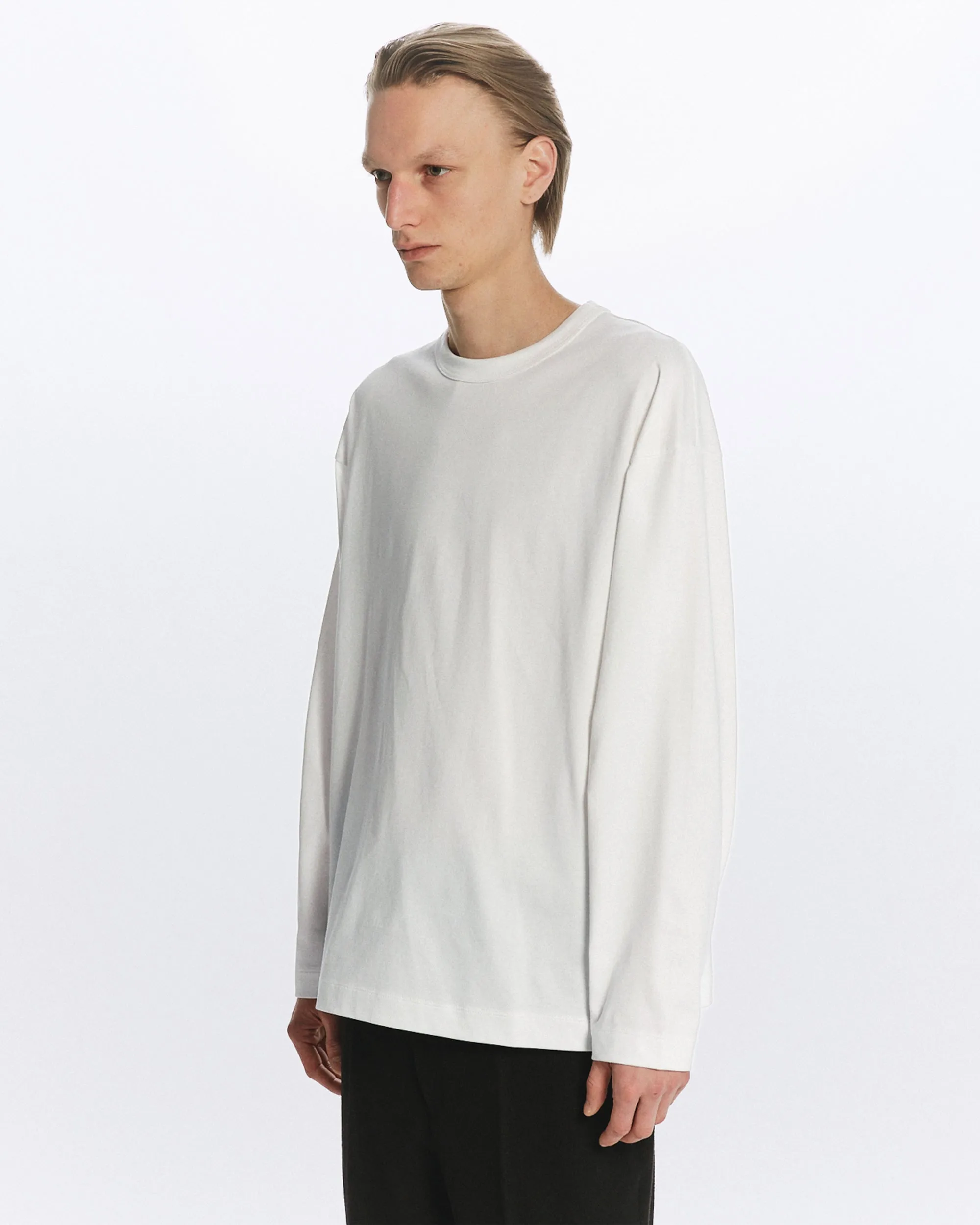 オーガニックGIZA 60/3 サバイバル天竺 / コンフォートフィットL/S Tee, White sold by MARKAWARE product image thumbnail 2