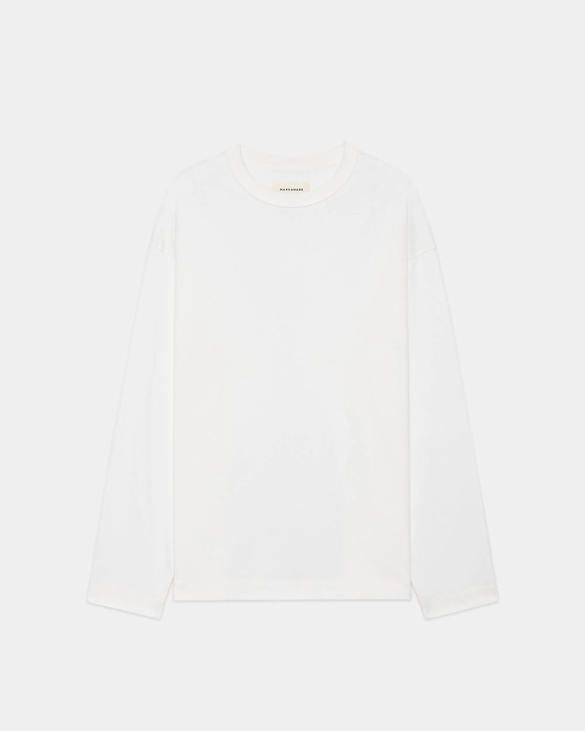 オーガニックGIZA 60/3 サバイバル天竺 / コンフォートフィットL/S Tee, White sold by MARKAWARE product image thumbnail 3