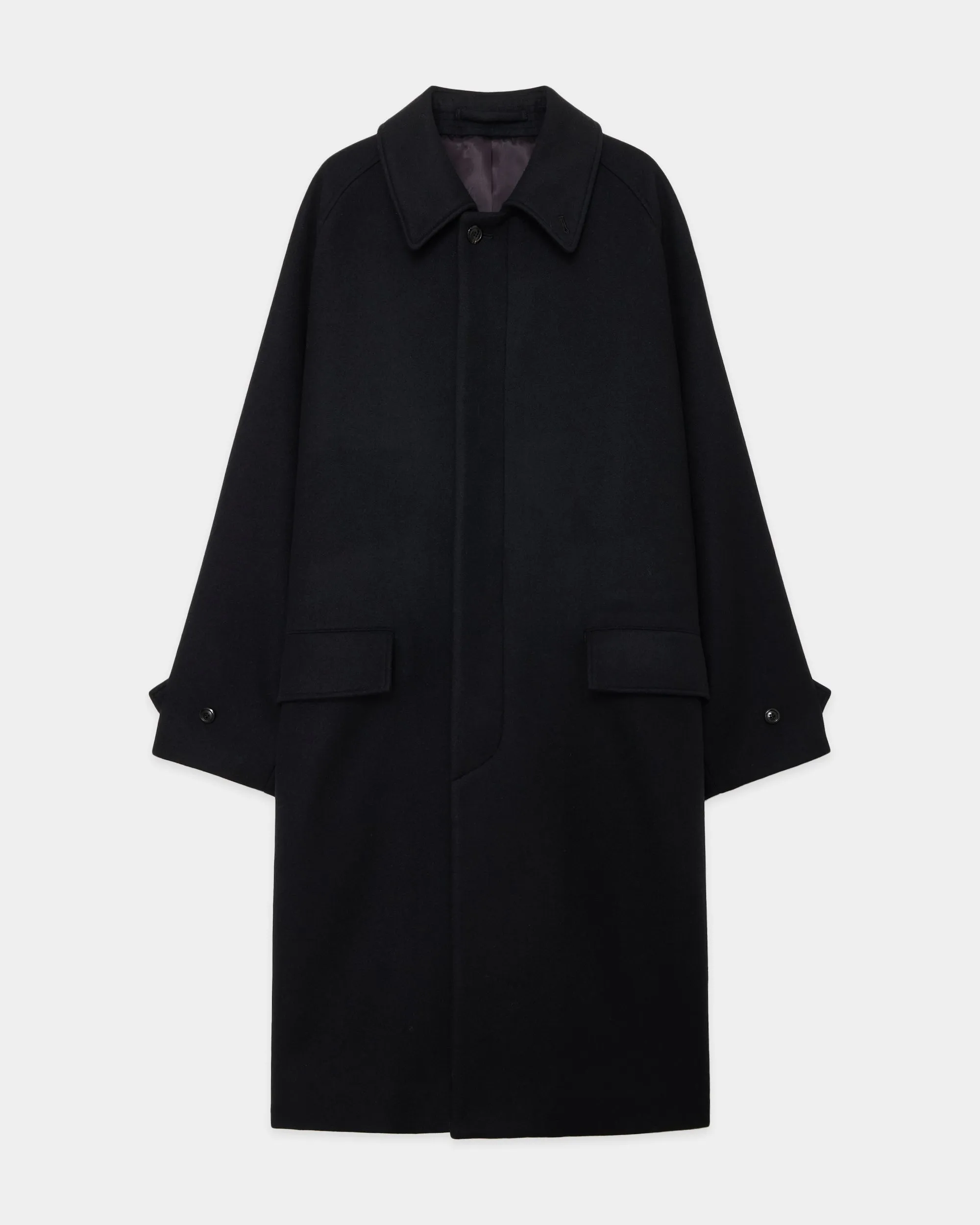 【ARKnets別注】 ウールシルクカシミヤライトビーバー / ラグランスリーブコート, Black sold by MARKAWARE