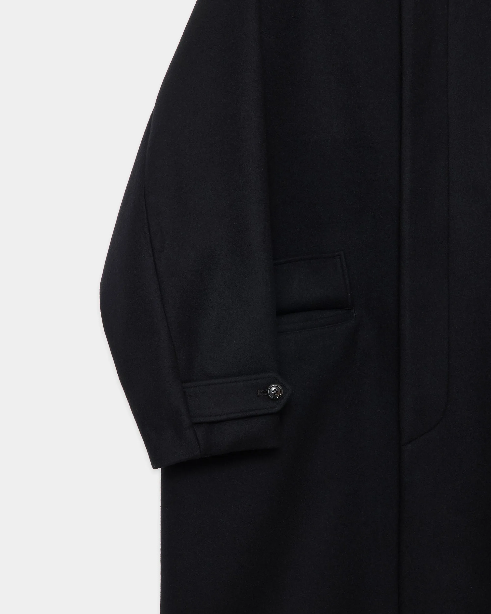 【ARKnets別注】 ウールシルクカシミヤライトビーバー / ラグランスリーブコート, Black sold by MARKAWARE product image thumbnail 4