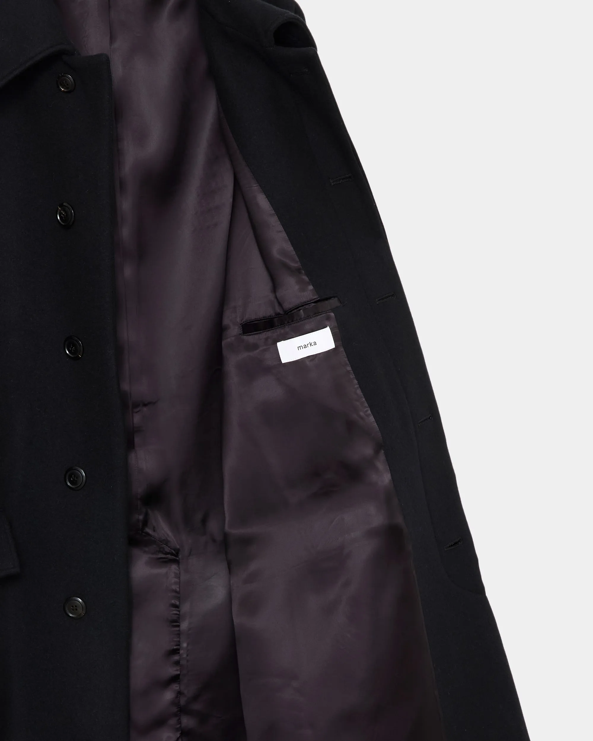 【ARKnets別注】 ウールシルクカシミヤライトビーバー / ラグランスリーブコート, Black sold by MARKAWARE product image thumbnail 5