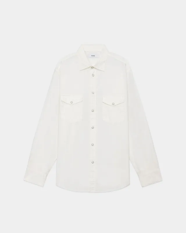 オーガニックコットンネル / ウェスタンシャツ, White sold by MARKAWARE