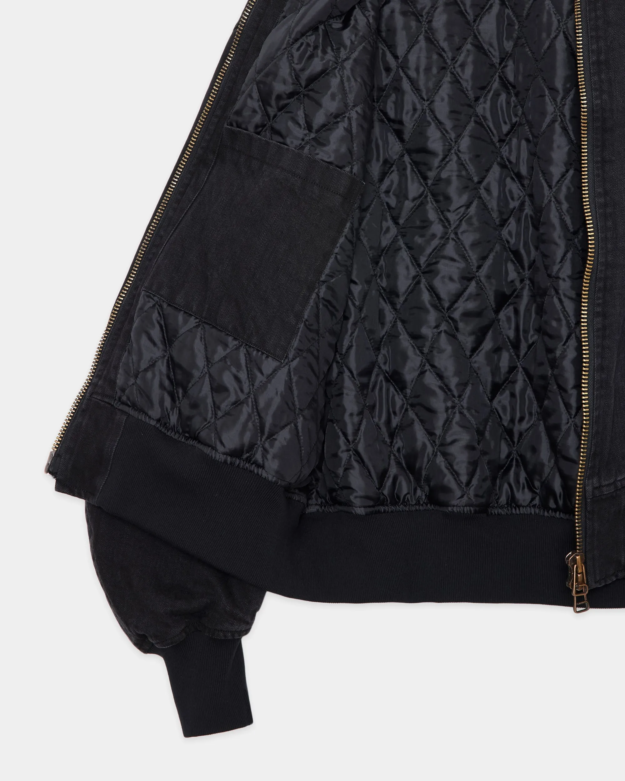 オーガニックコットン12ozデニム / パフドデニムボンバージャケット, Black sold by MARKAWARE product image thumbnail 4