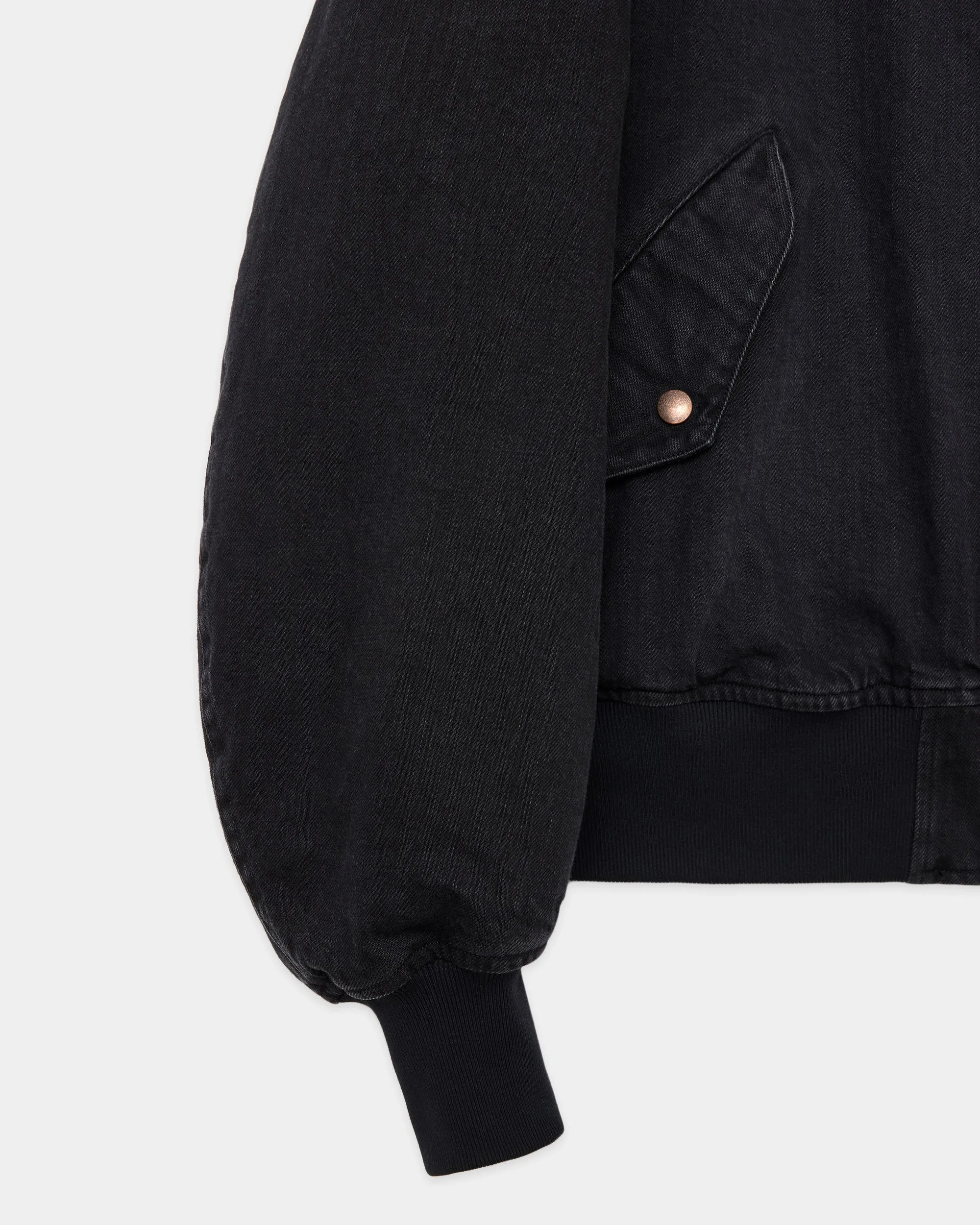 オーガニックコットン12ozデニム / パフドデニムボンバージャケット, Black sold by MARKAWARE product image thumbnail 3