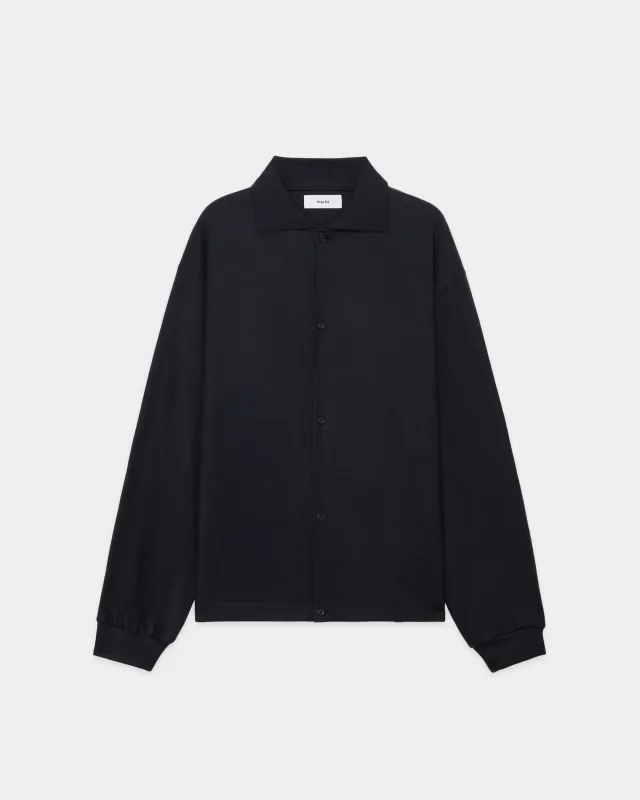 SUPER 140s ウール天竺 / シャツカーディガン, Black sold by MARKAWARE