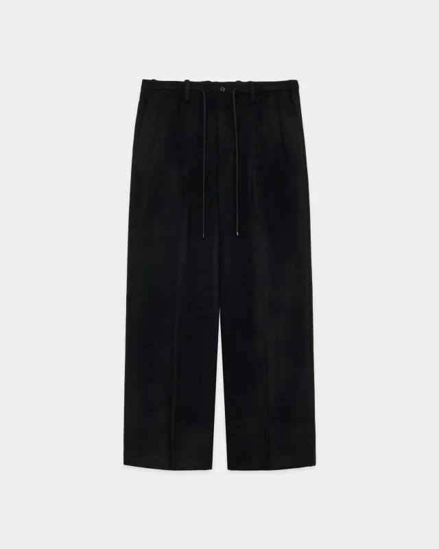 【PARKING別注】 カシミヤフランネル / ダブルプリーテッドイージートラウザーズ, Black sold by MARKAWARE