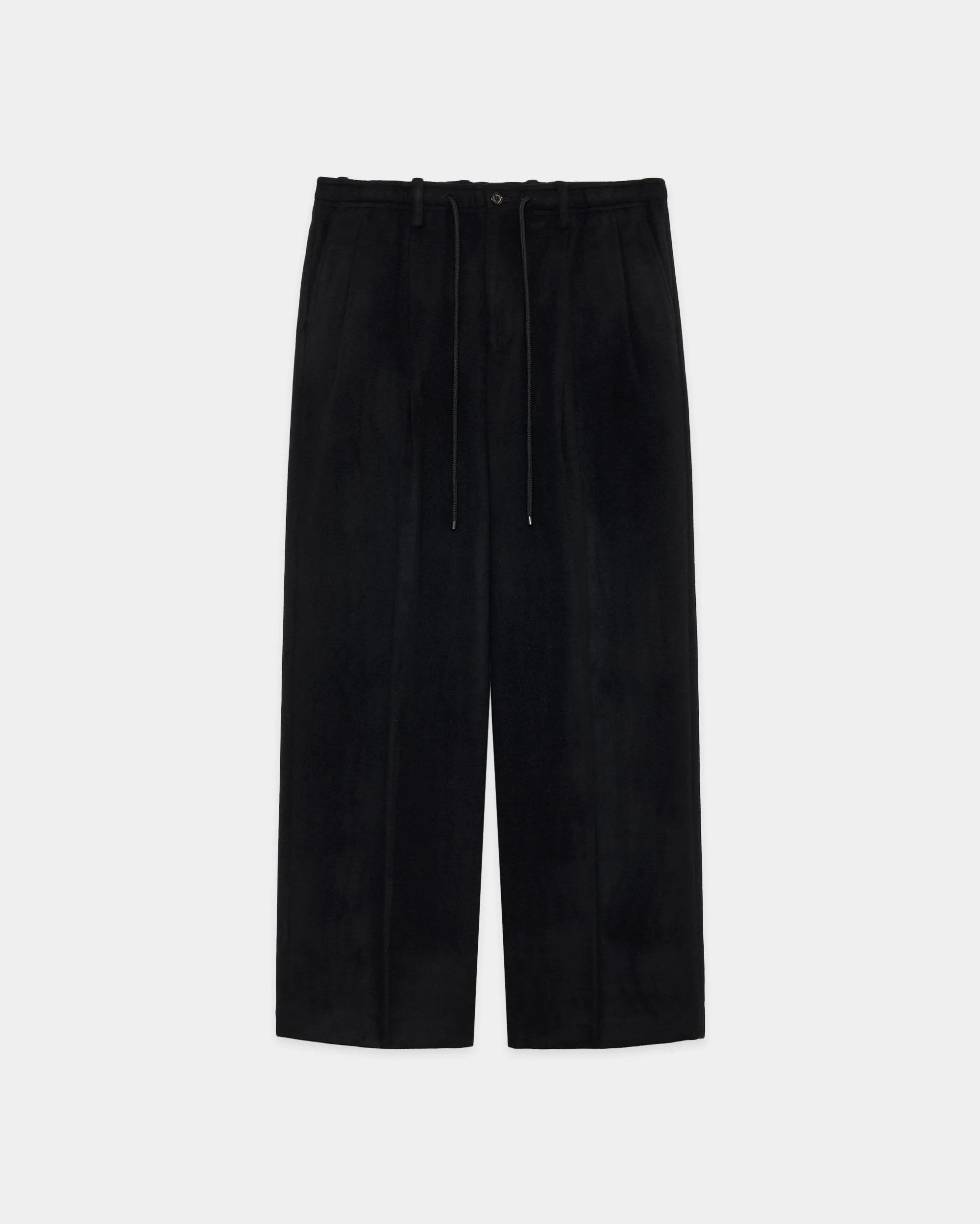 【PARKING別注】 カシミヤフランネル / ダブルプリーテッドイージートラウザーズ, Black sold by MARKAWARE