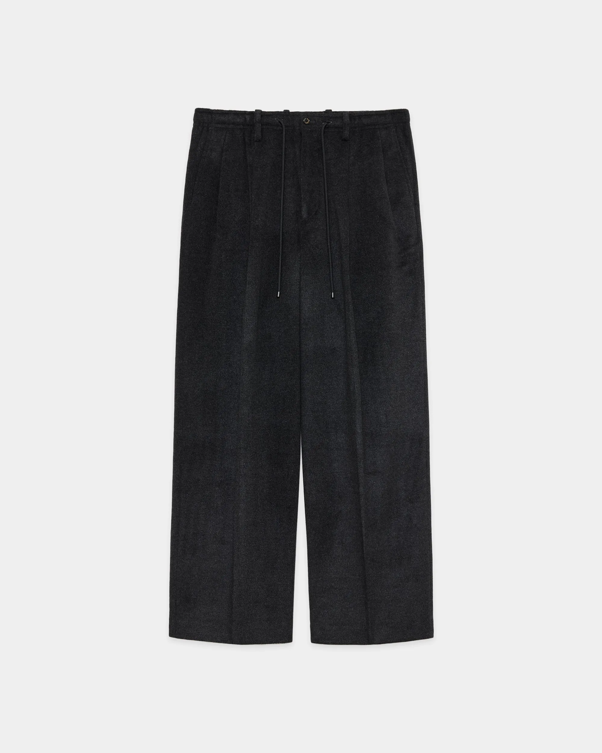 【PARKING別注】 カシミヤフランネル / ダブルプリーテッドイージートラウザーズ, Charcoal sold by MARKAWARE
