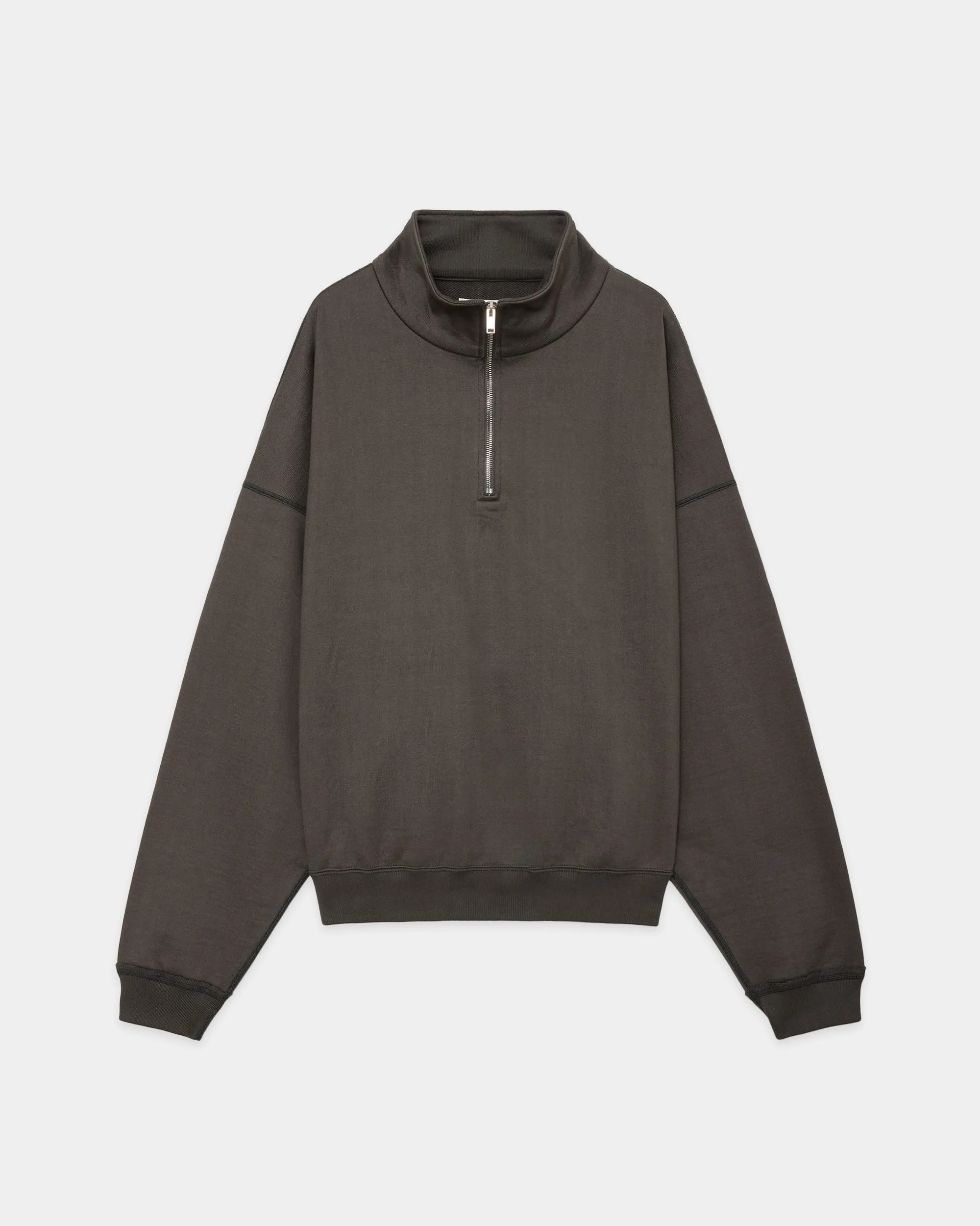 オーガニックコットンヘビー吊裏毛 / ショートクォータージッププルオーバー, Charcoal sold by MARKAWARE