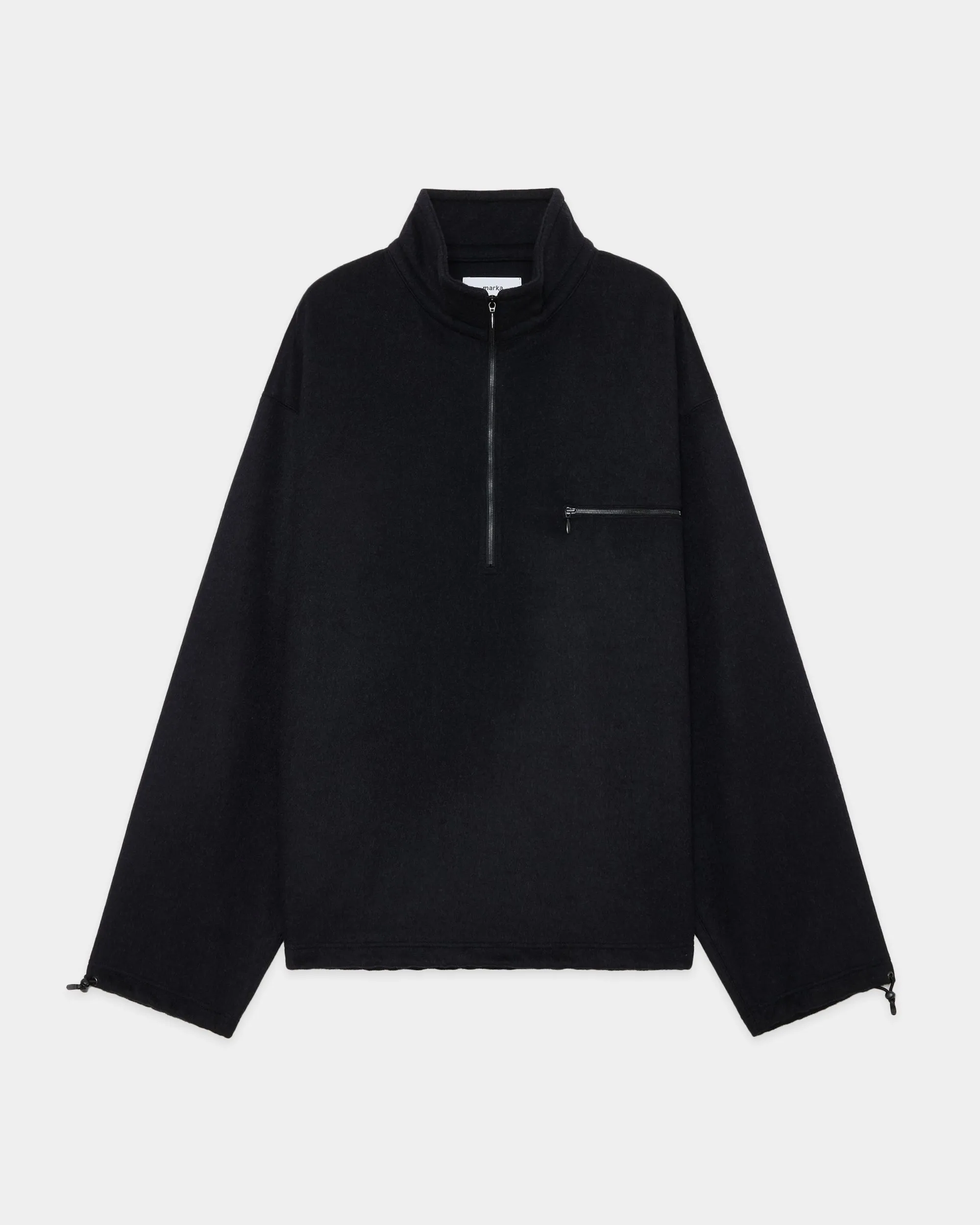 ウールシルクビーバー / ハーフジップシャツ, Black sold by MARKAWARE