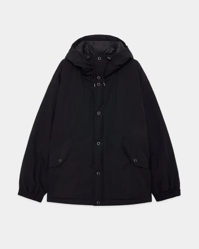 【PARKING別注】 リサイクルナイロンタッサー / パフドスノーパーカー, Black made by MARKAWARE