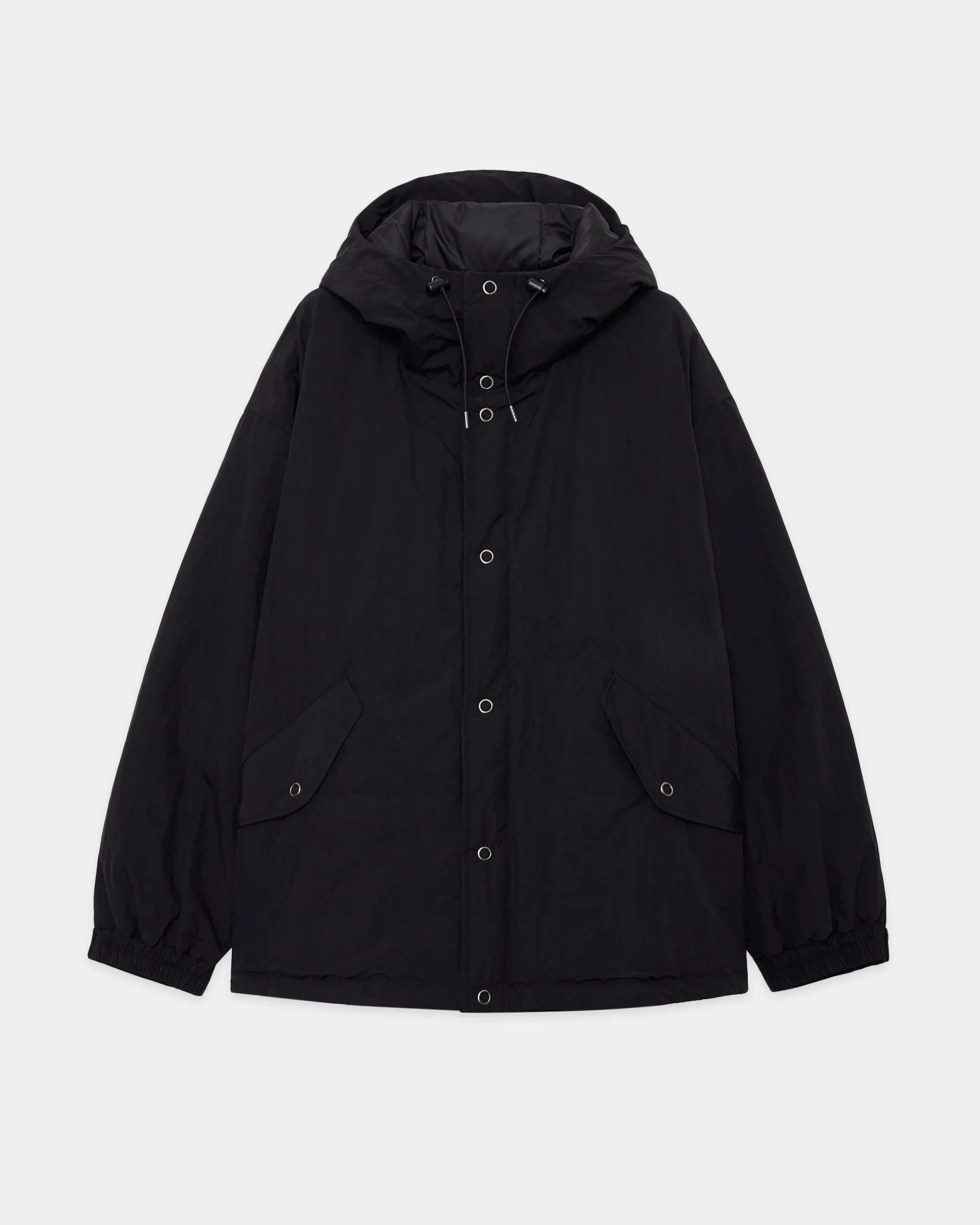 【PARKING別注】 リサイクルナイロンタッサー / パフドスノーパーカー, Black sold by MARKAWARE