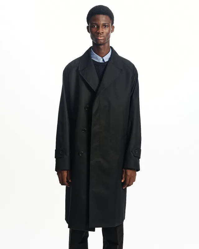 オーガニックGIZAギャバジン / フライフロントトレンチコート, Black made by MARKAWARE