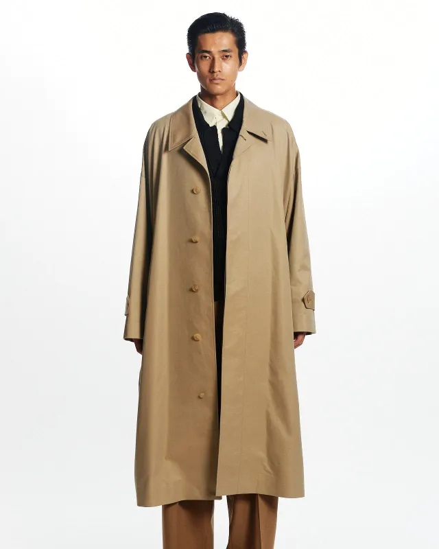 オーガニックGIZAギャバジン / ヒュージシングルトレンチコート, Khaki made by MARKAWARE