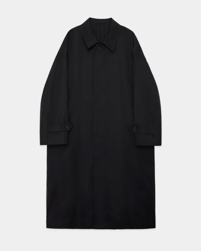 オーガニックGIZAギャバジン / ヒュージシングルトレンチコート, Black made by MARKAWARE