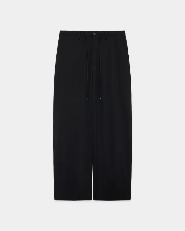 【PARKING別注】 オーガニックウール2/80トロピカル / フラットフロントワイドイージートラウザーズ, Black sold by MARKAWARE