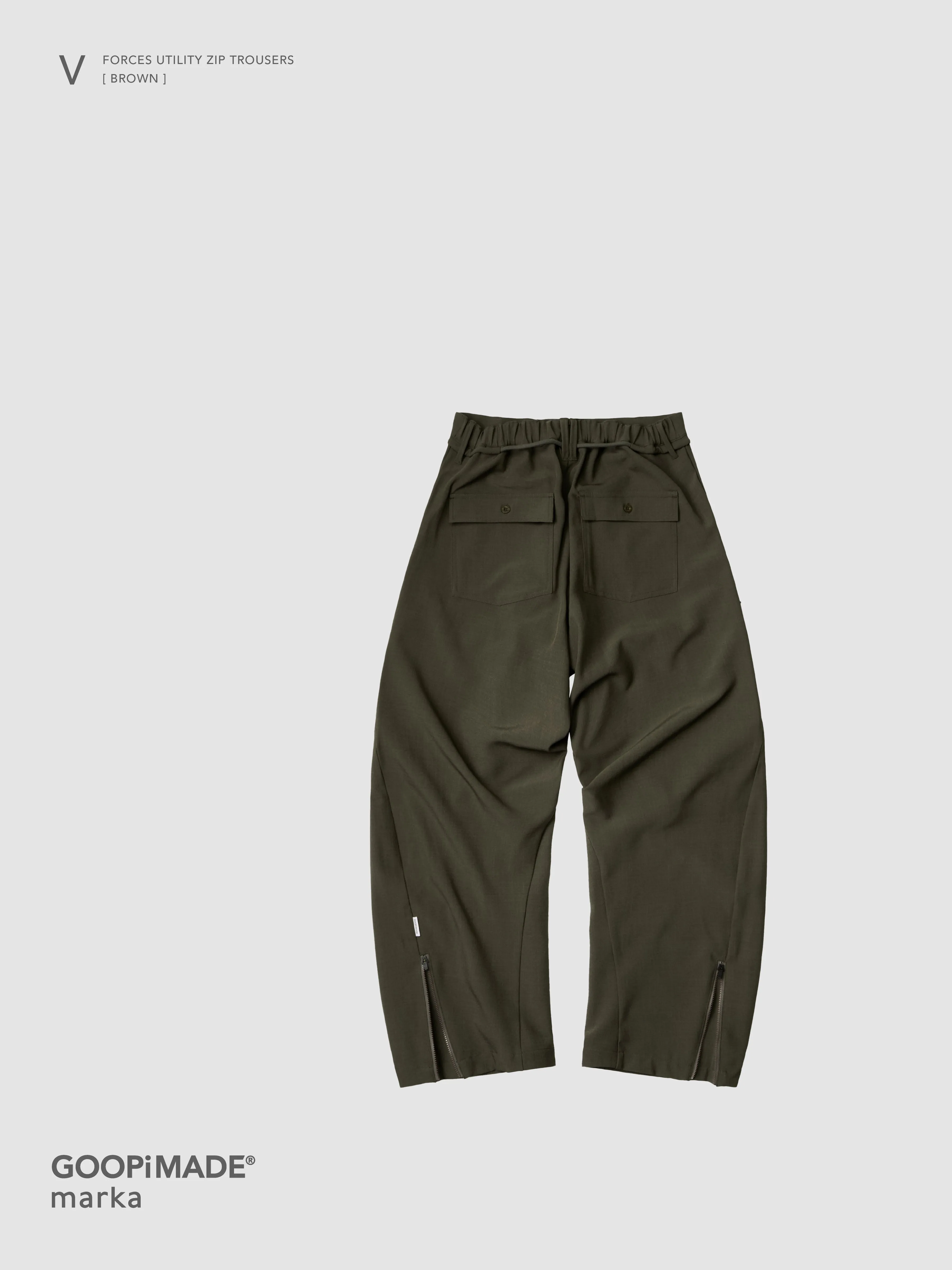 【GOOPiMADE x marka】 V / Forces Utility Zip Trousers, Brown sold by MARKAWARE product image thumbnail 4