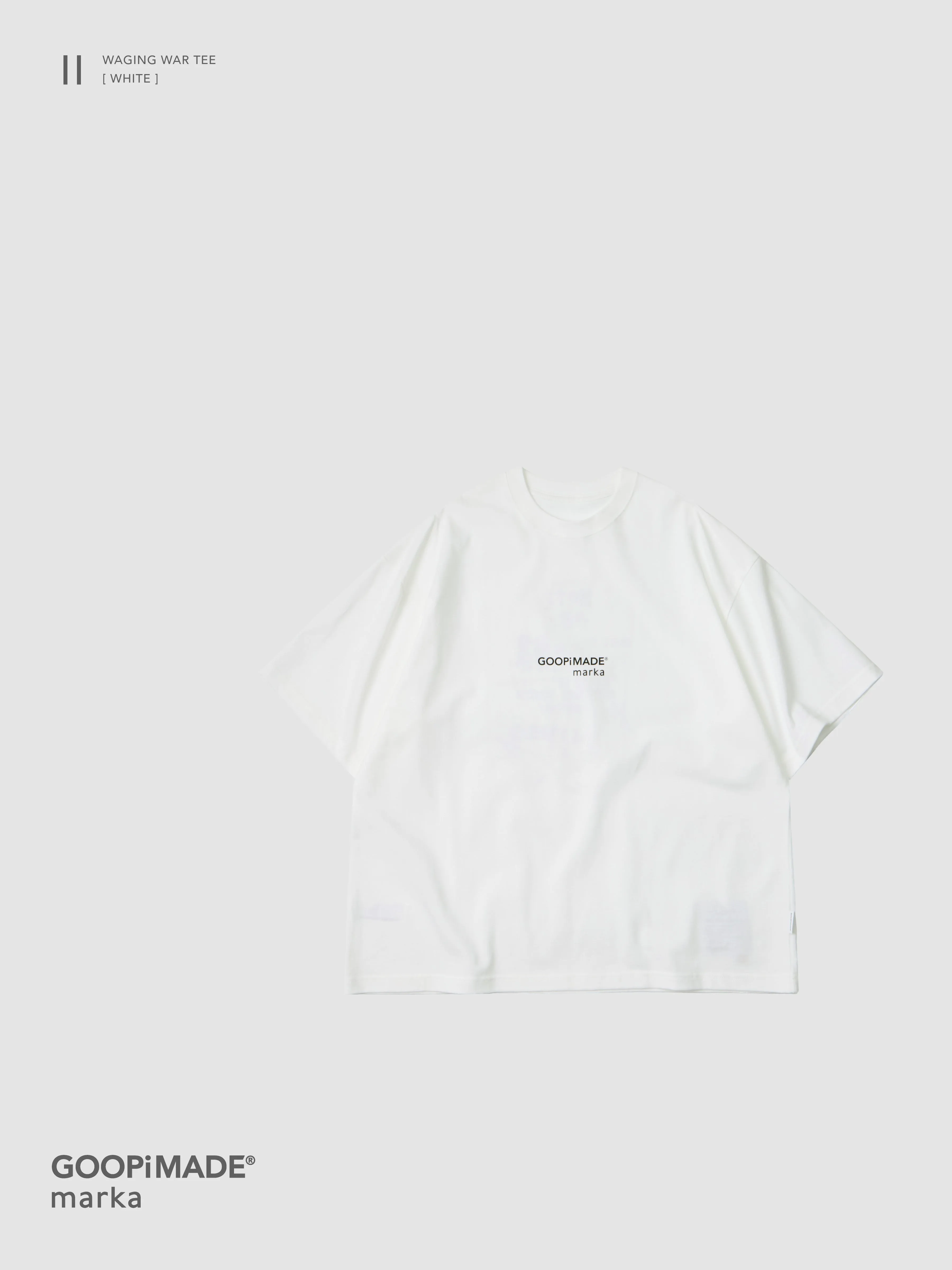 【GOOPiMADE x marka】 II / Waging War Tee, White sold by MARKAWARE