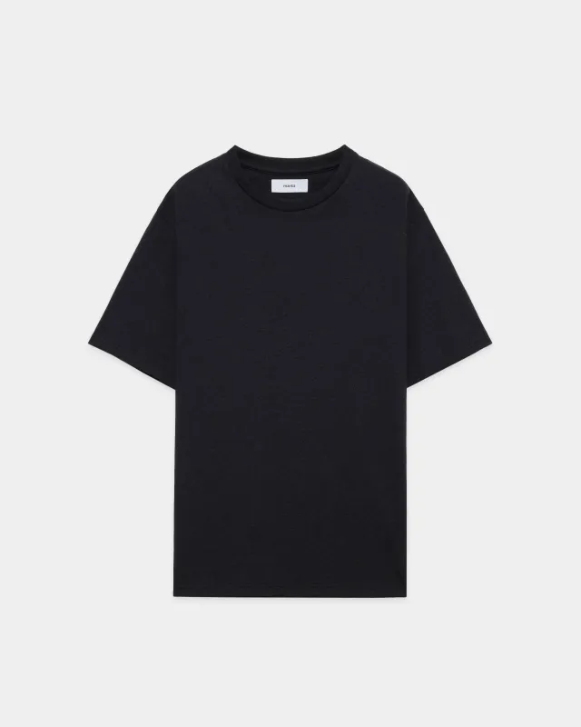 オーガニックコットン40/2天竺 / クルーネックTee, Heather Black made by MARKAWARE