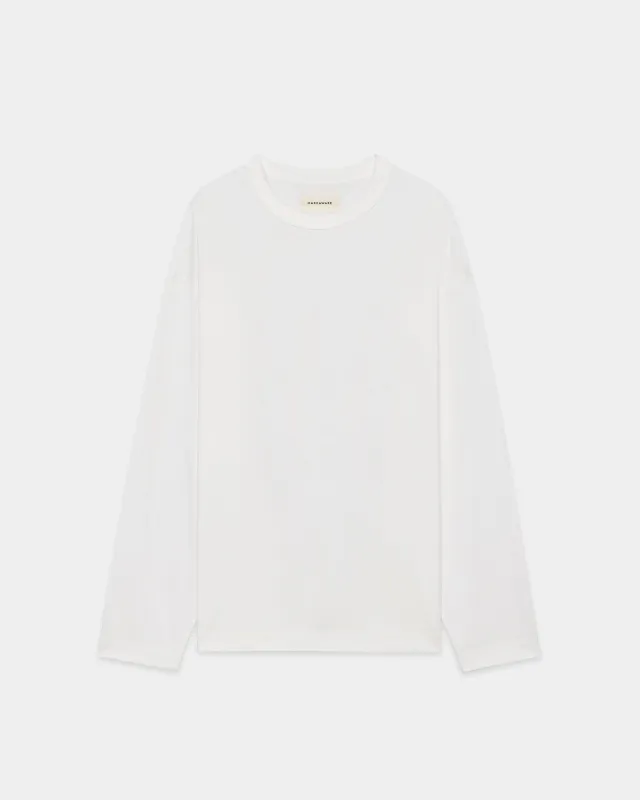 オーガニックGIZA 80/3 天竺 サバイバルクロス® / コンフォートフィットTee L/S, White made by MARKAWARE
