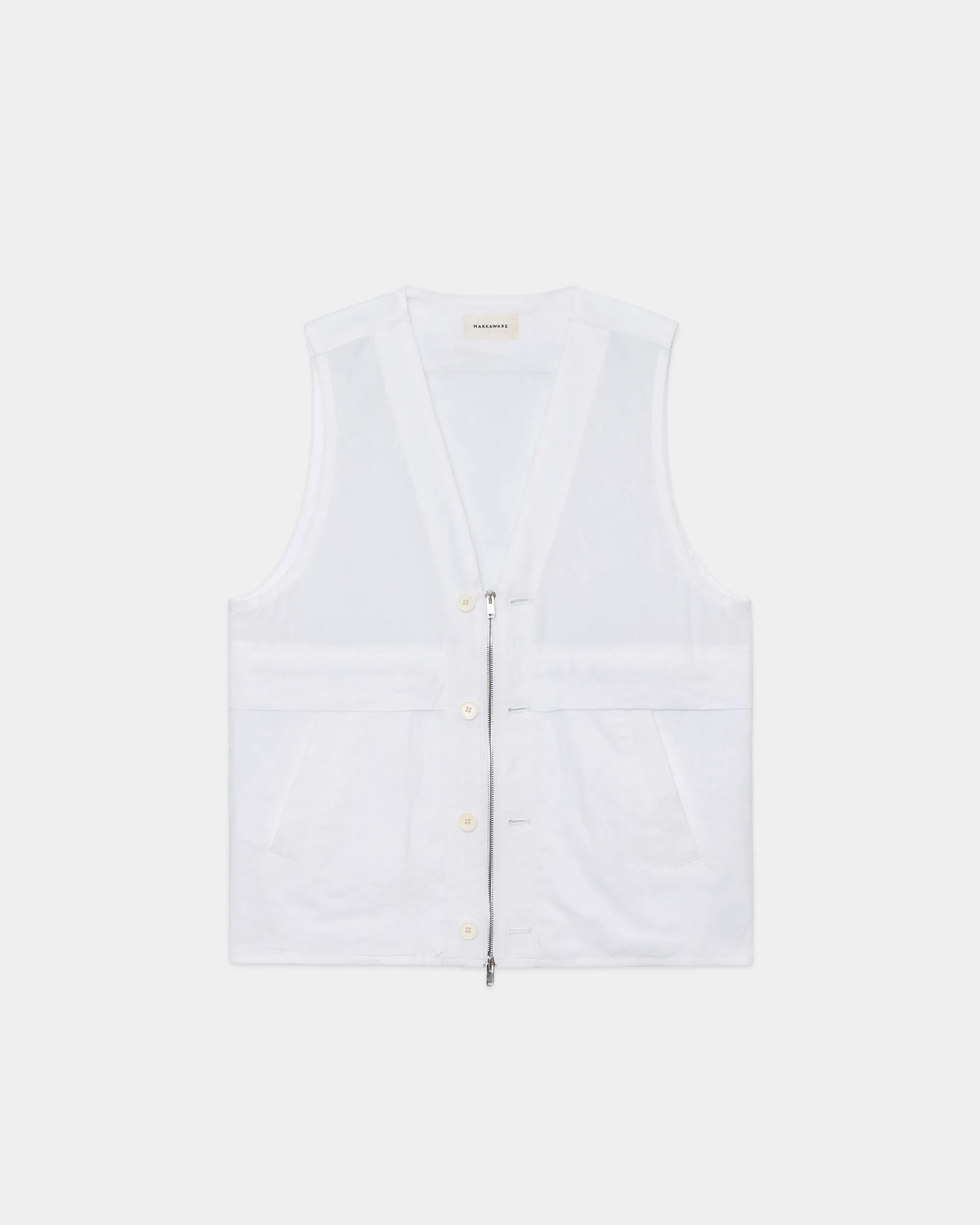 80/1ヘンプタイプライター / ウェストコート, White sold by MARKAWARE