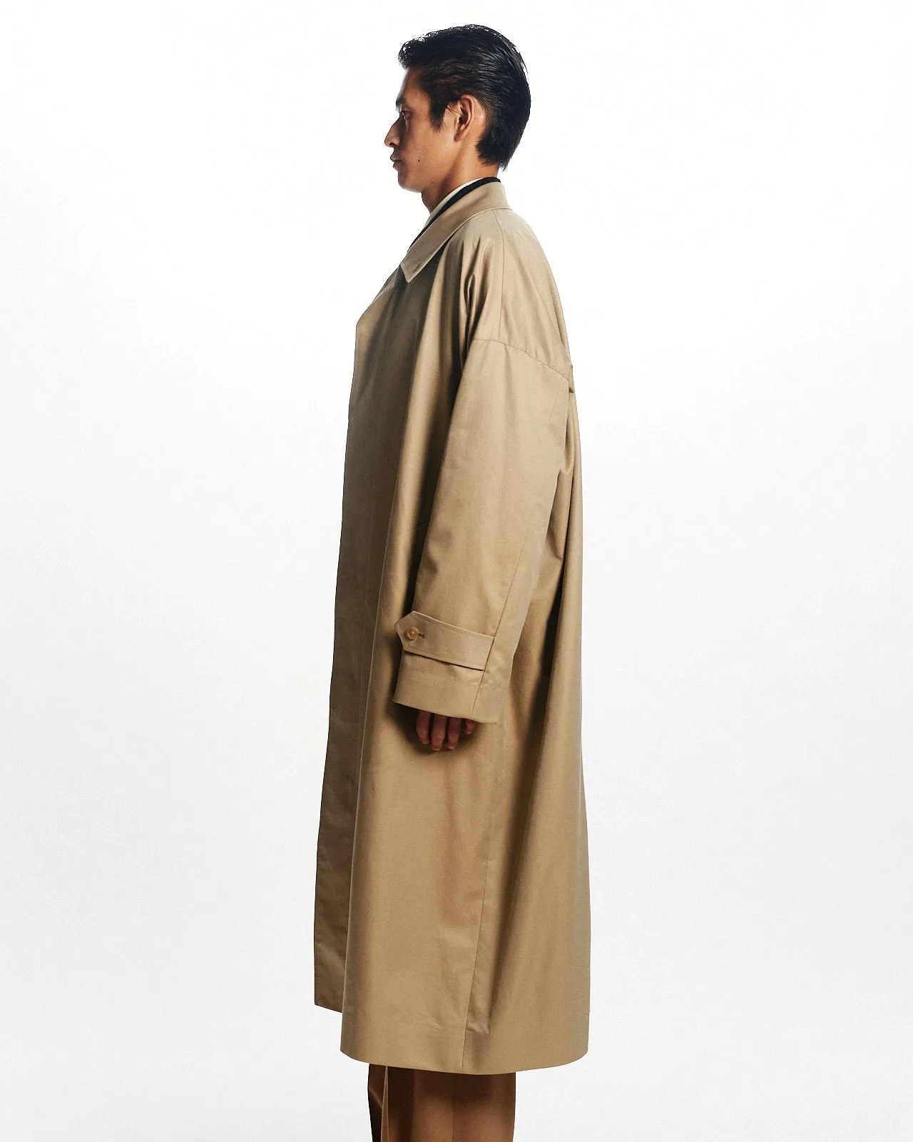 オーガニックGIZAギャバジン / ヒュージシングルトレンチコート, Khaki sold by MARKAWARE product image thumbnail 4