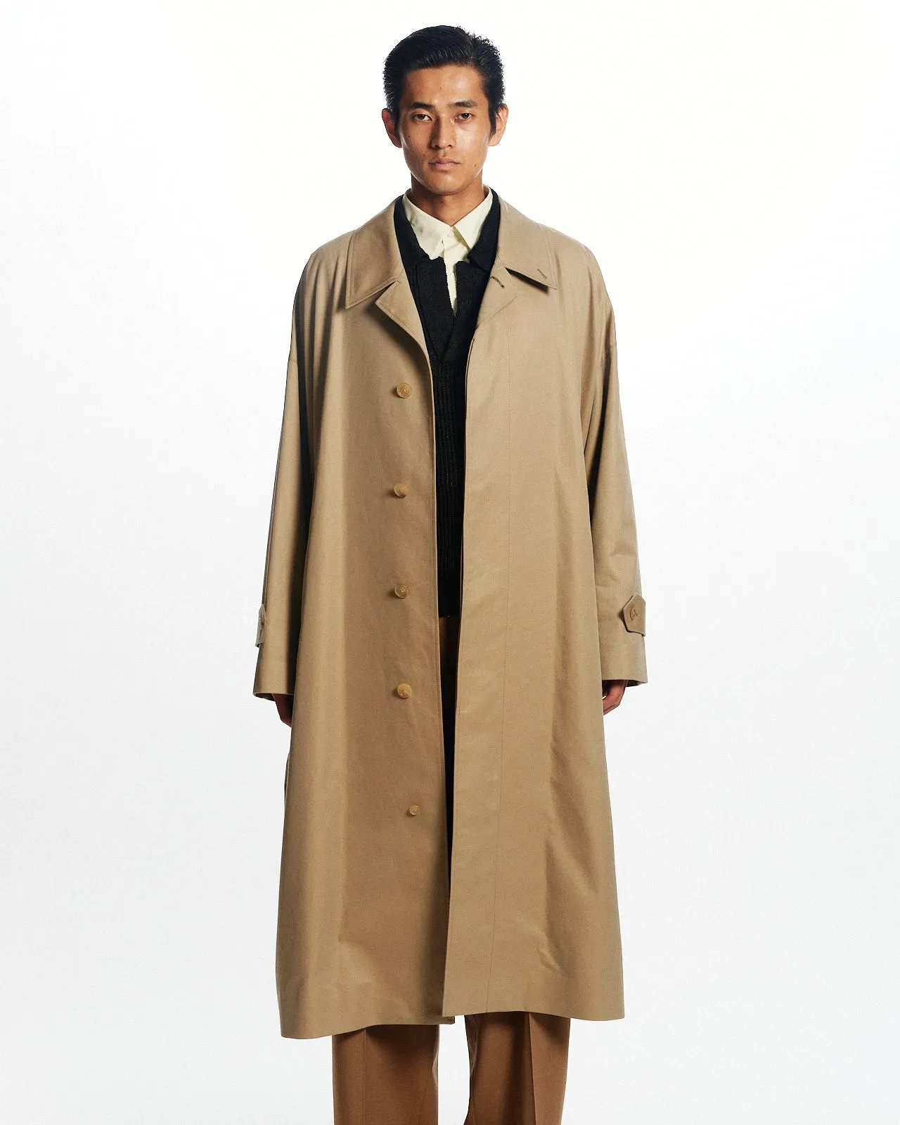 オーガニックGIZAギャバジン / ヒュージシングルトレンチコート, Khaki sold by MARKAWARE