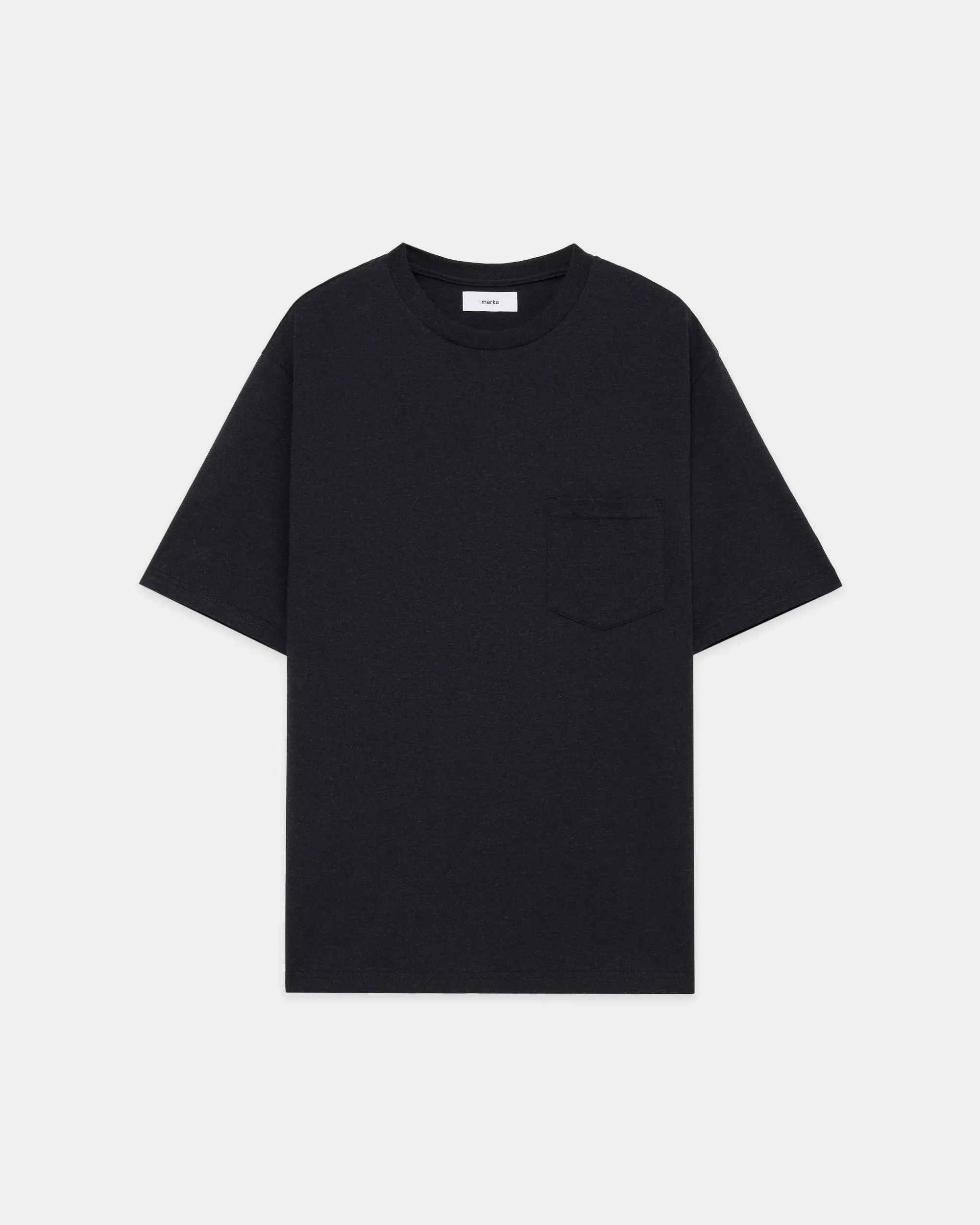 【PARKING別注】オーガニックコットン40/2天竺 / クルーネックポケットTEE, Heather Black sold by MARKAWARE