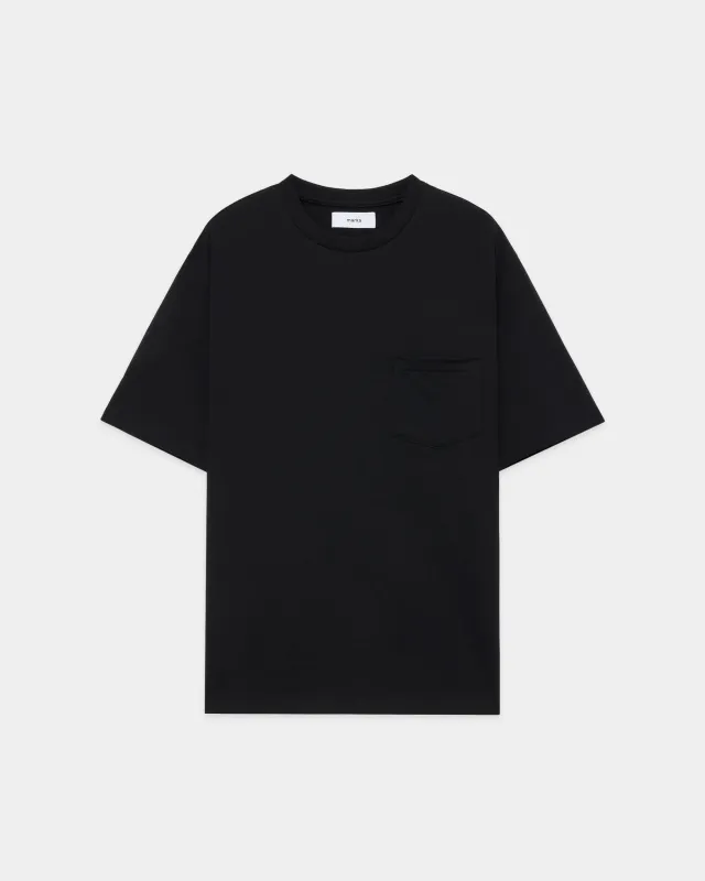 【PARKING別注】オーガニックコットン40/2天竺 / クルーネックポケットTEE, Black made by MARKAWARE