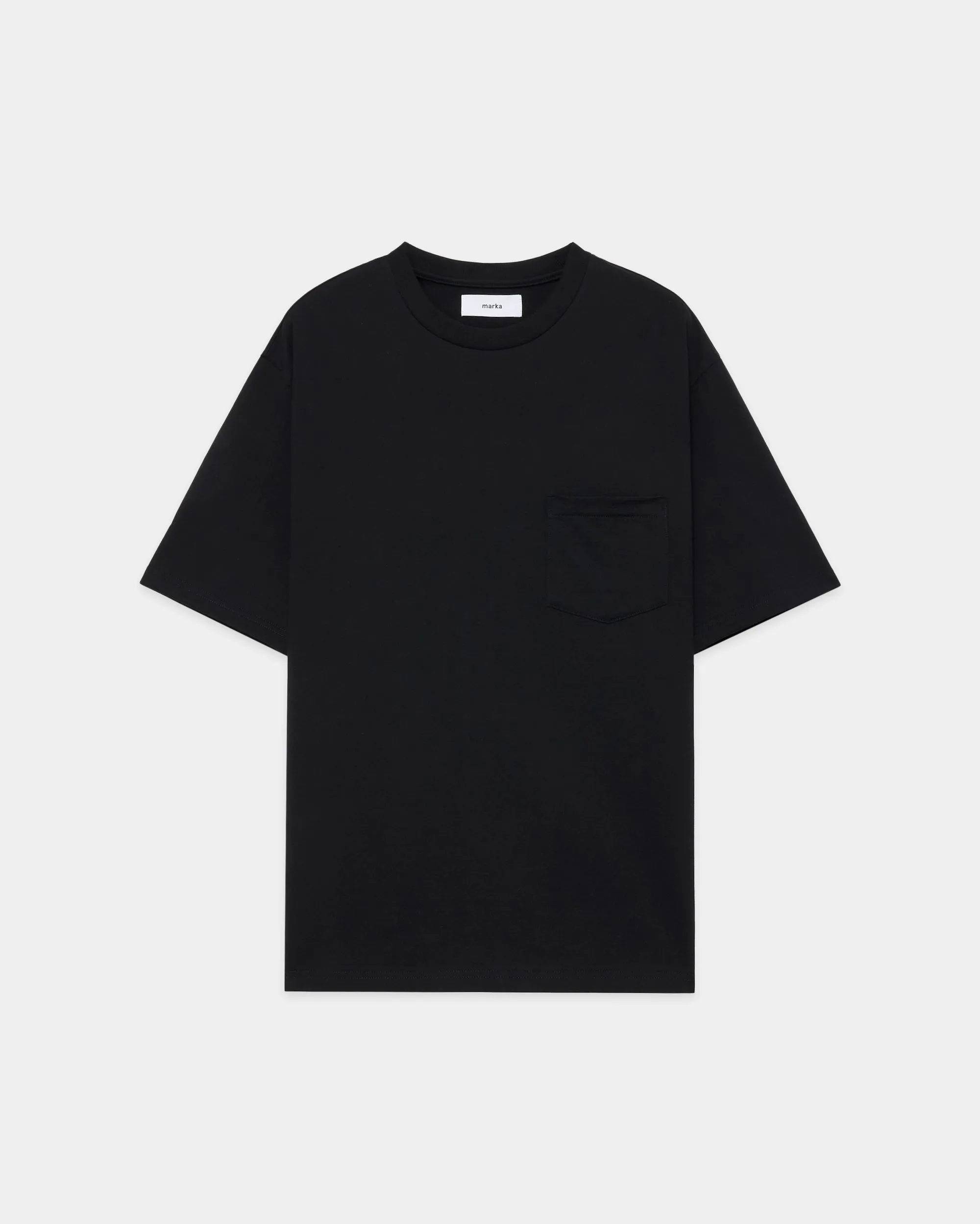 【PARKING別注】オーガニックコットン40/2天竺 / クルーネックポケットTEE, Black sold by MARKAWARE