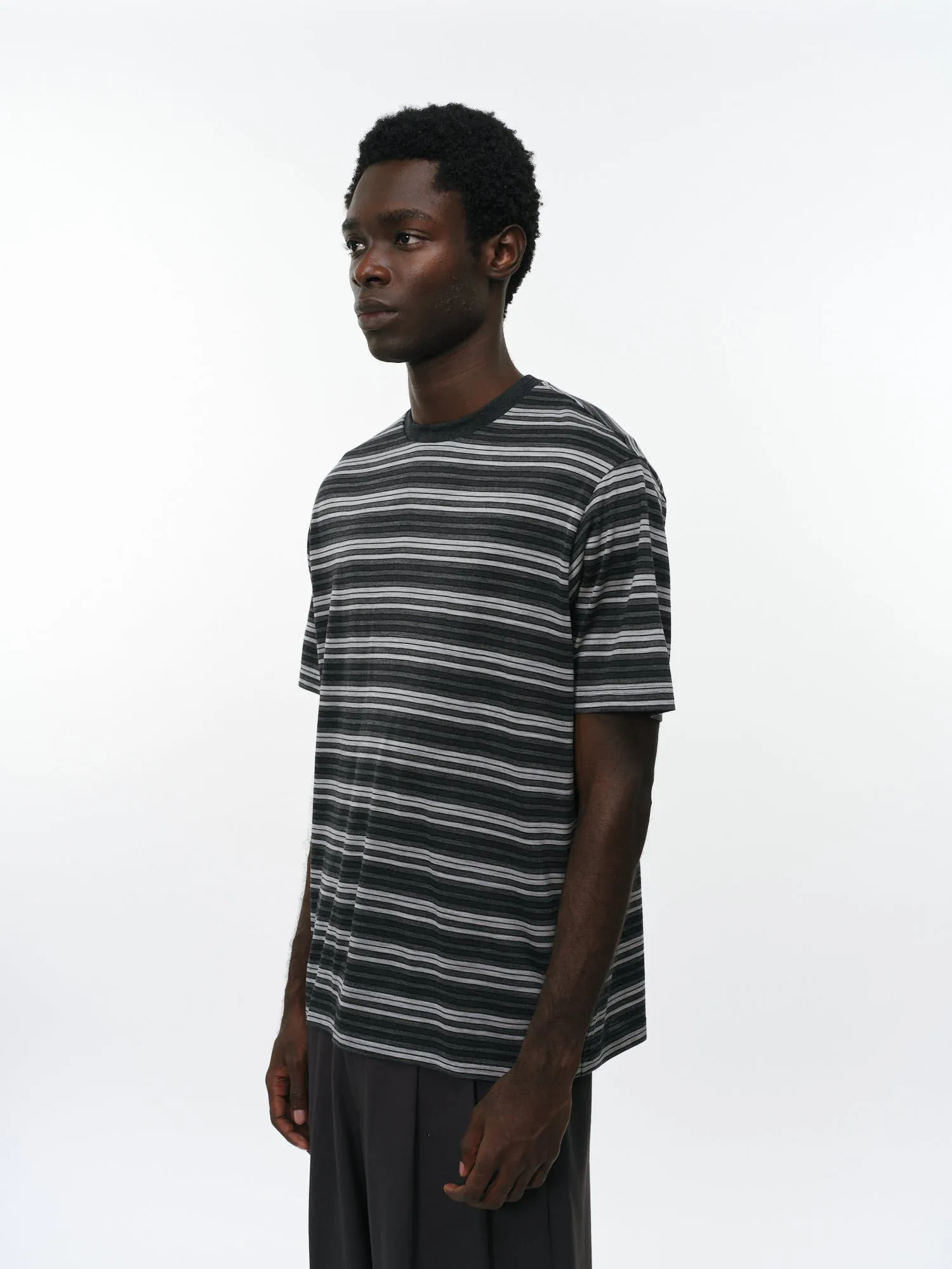 Super120sウォッシャブルウール天竺 / クルーネックTee, Gray Border sold by MARKAWARE product image thumbnail 3