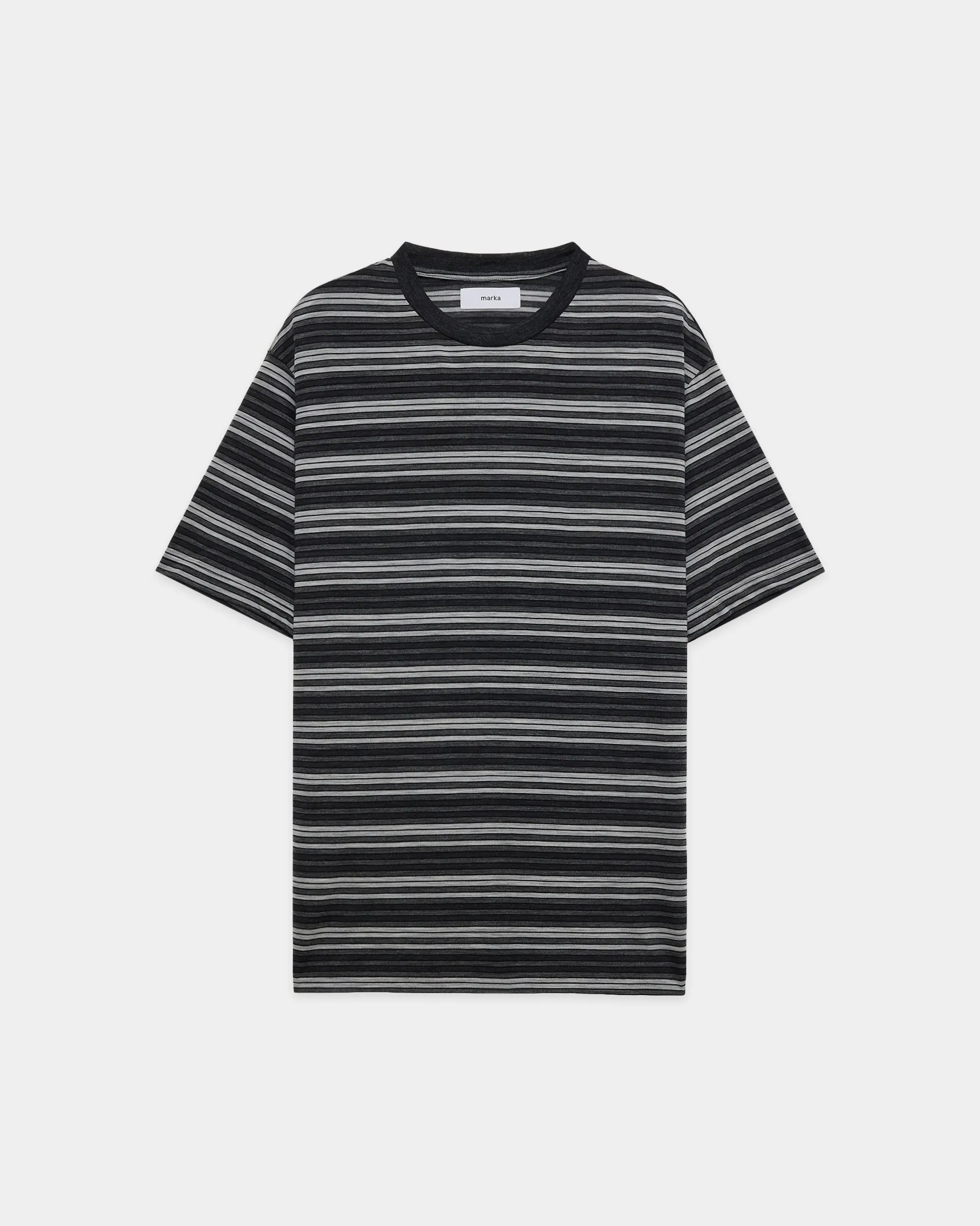 Super120sウォッシャブルウール天竺 / クルーネックTee, Gray Border sold by MARKAWARE product image thumbnail 2