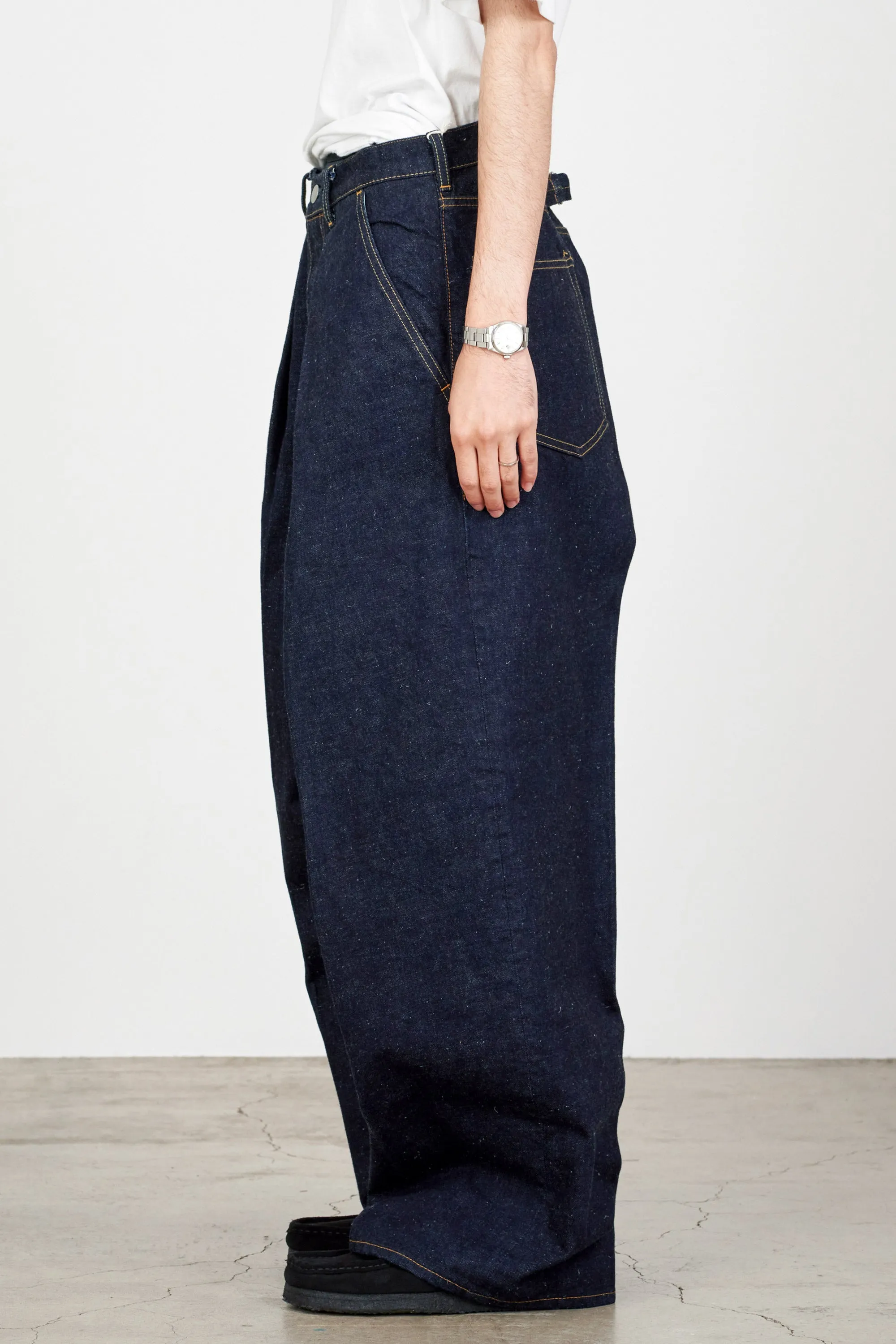 キモノデニム / プレーテッドワイドデニム, Indigo sold by MARKAWARE product image thumbnail 3