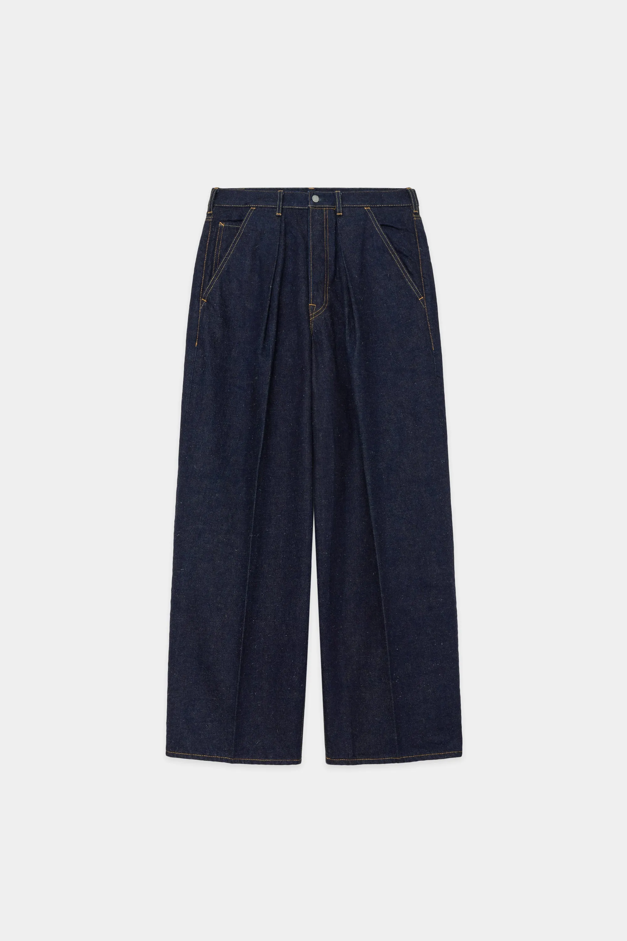 キモノデニム / プレーテッドワイドデニム, Indigo sold by MARKAWARE