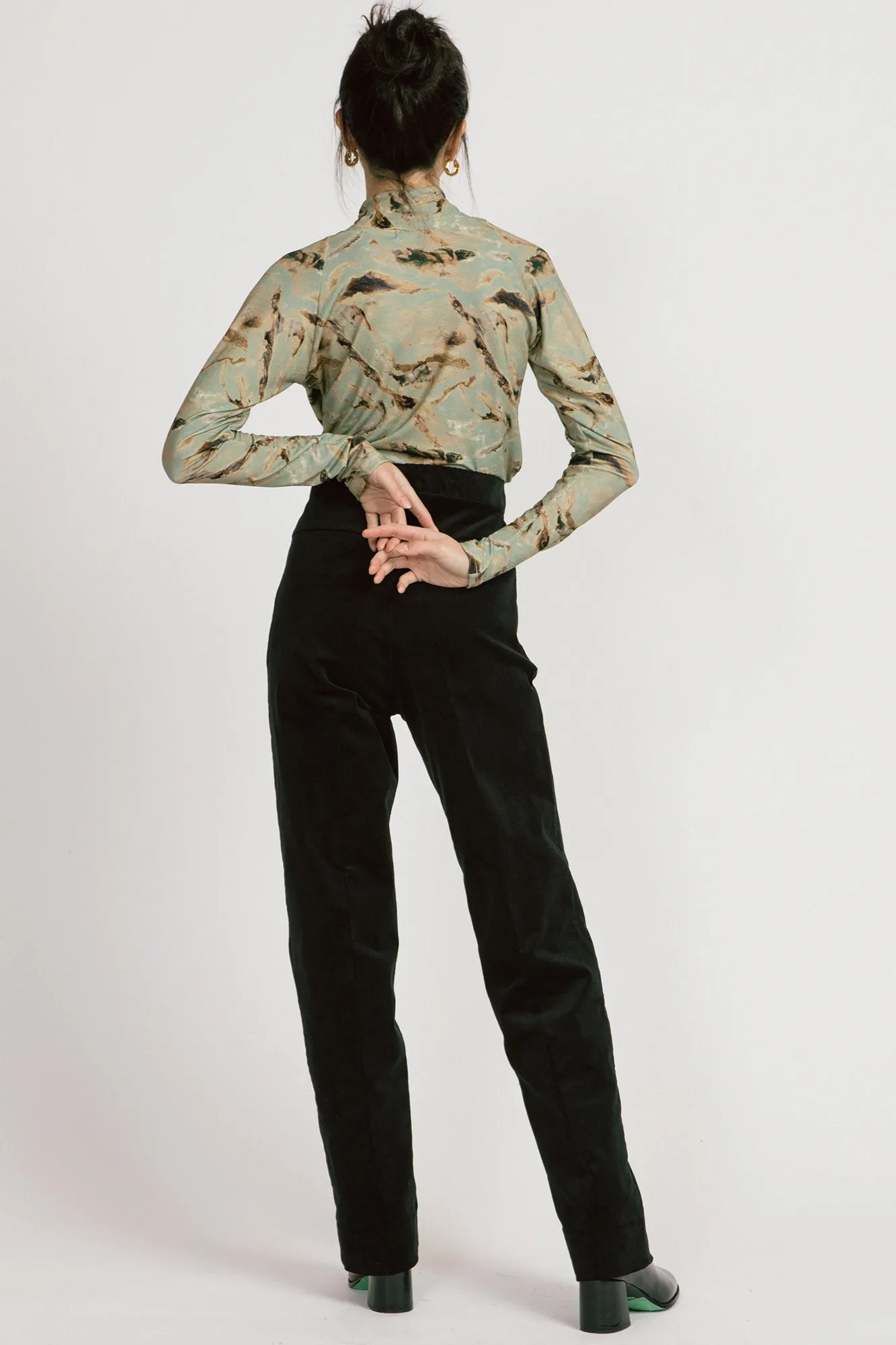 Rebecca Turtleneck Sage Print sold by Allison Wonderland product image thumbnail 3
